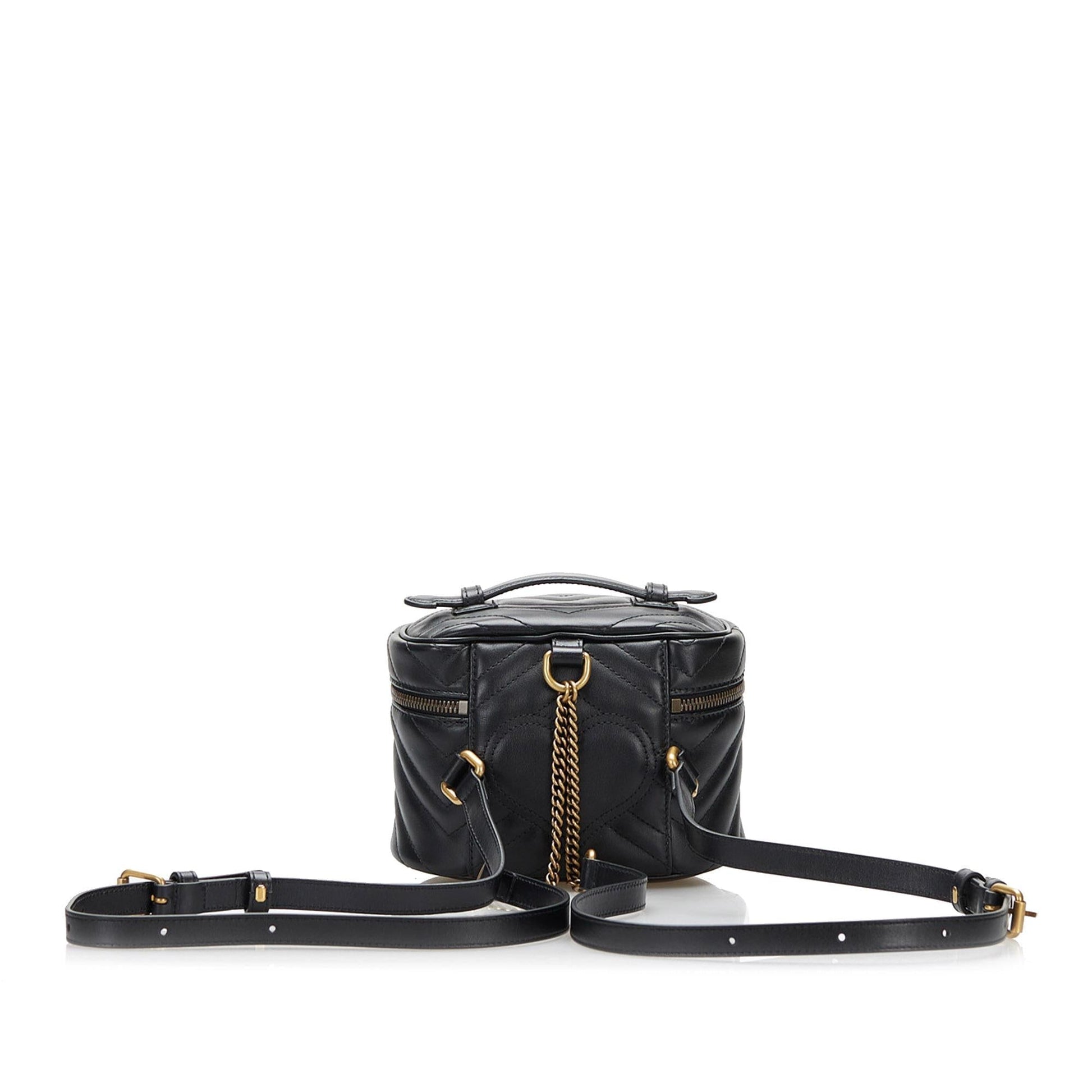 Gucci GG Marmont Round Backpack SHG-5fzCDe Calf Black