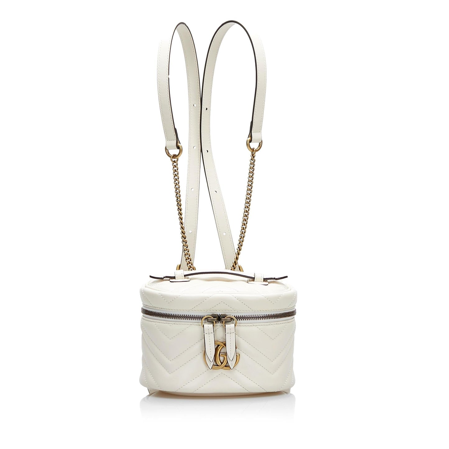 Gucci GG Marmont Round Backpack SHG-SMFnDc Calf White