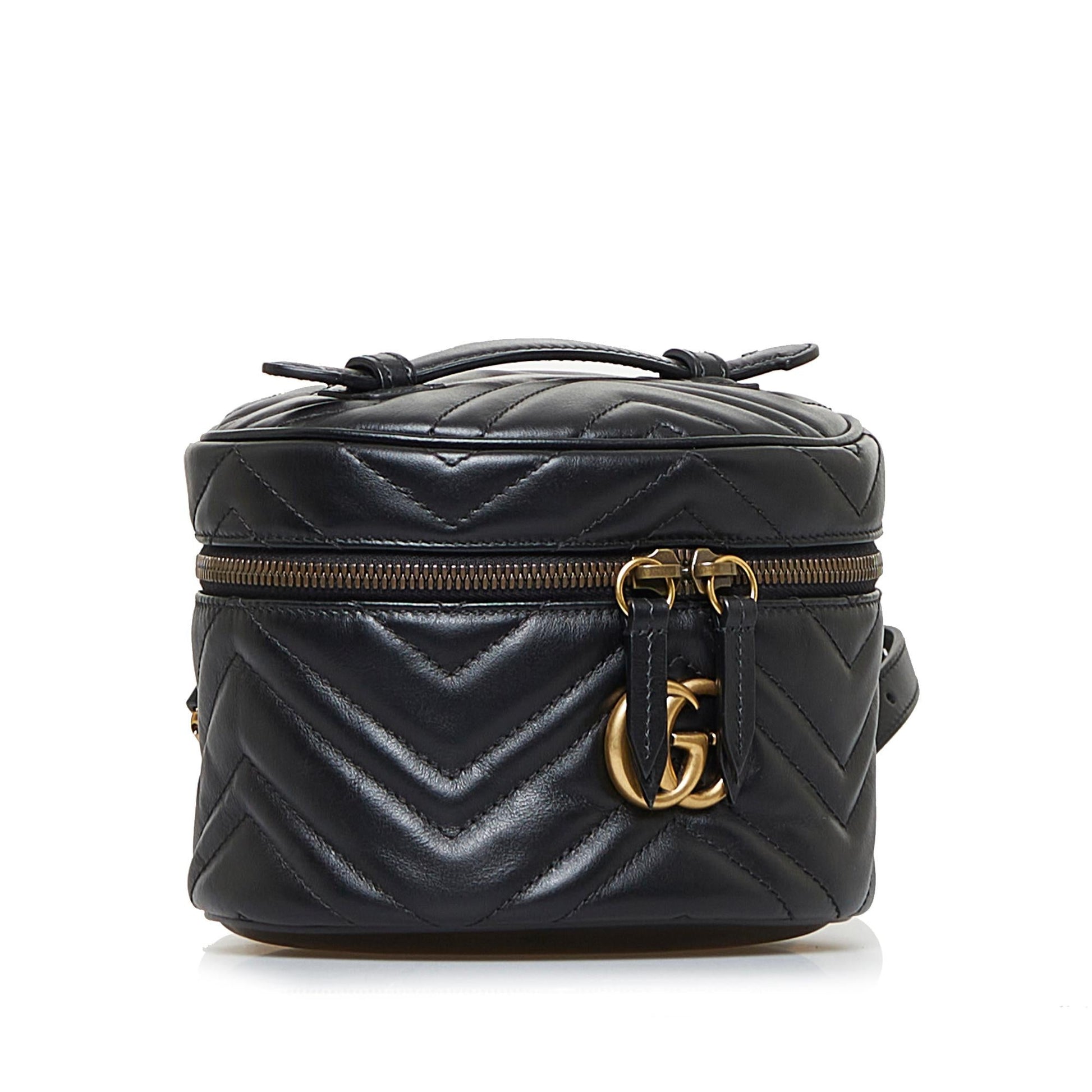 Gucci GG Marmont Round Backpack SHG-GVUZ6n Calf Black