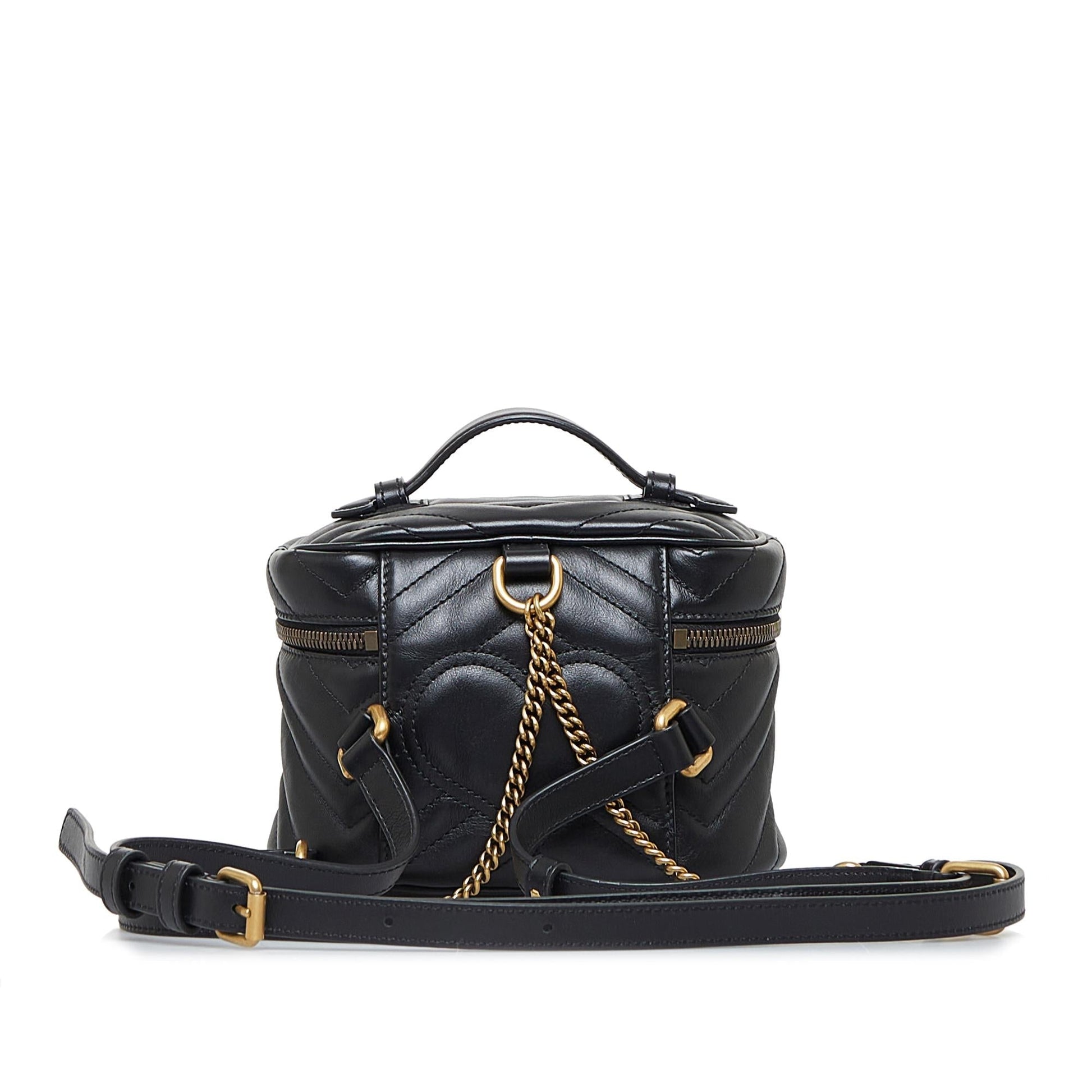 Gucci GG Marmont Round Backpack SHG-IpUEXE Calf Black