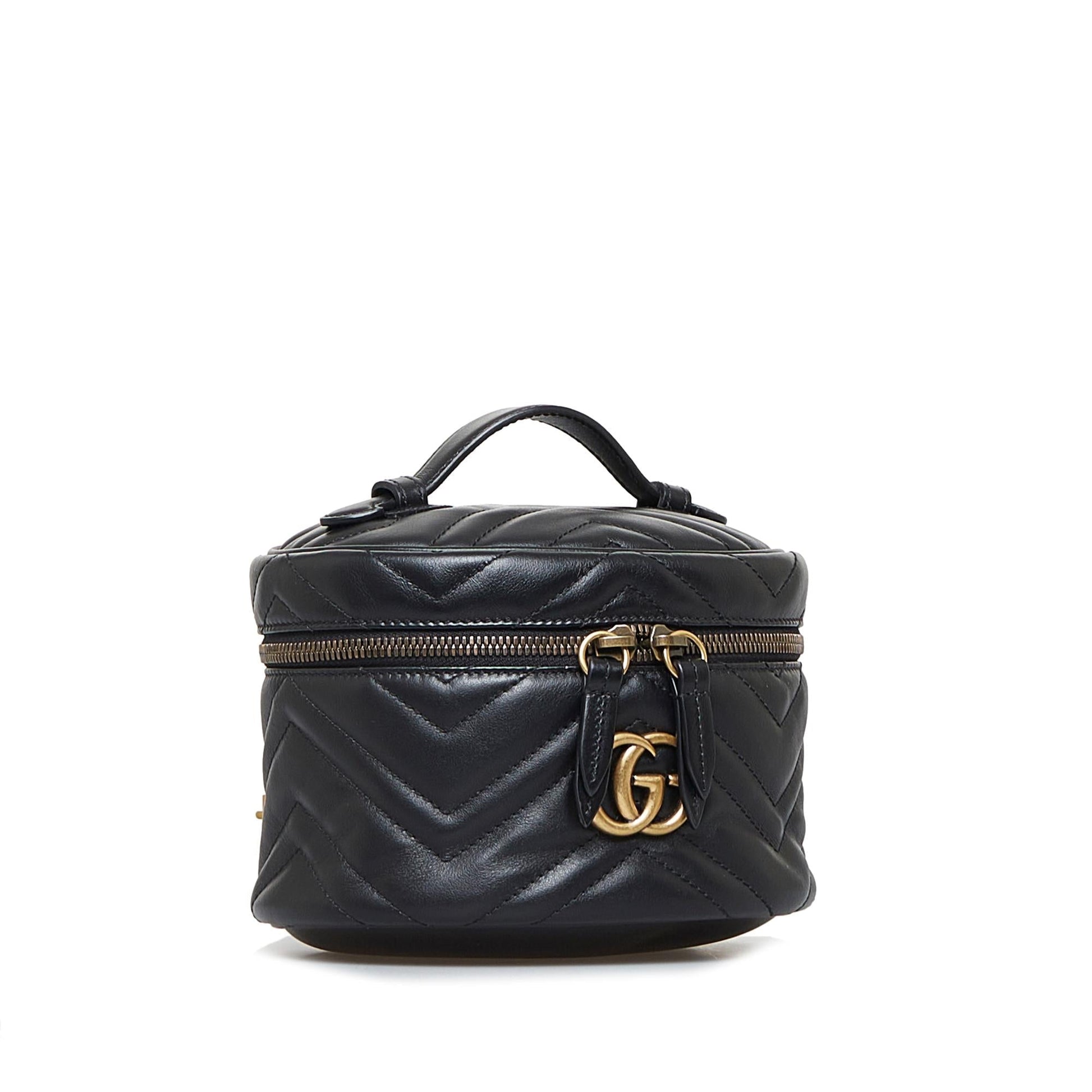 Gucci GG Marmont Round Backpack SHG-IpUEXE Calf Black