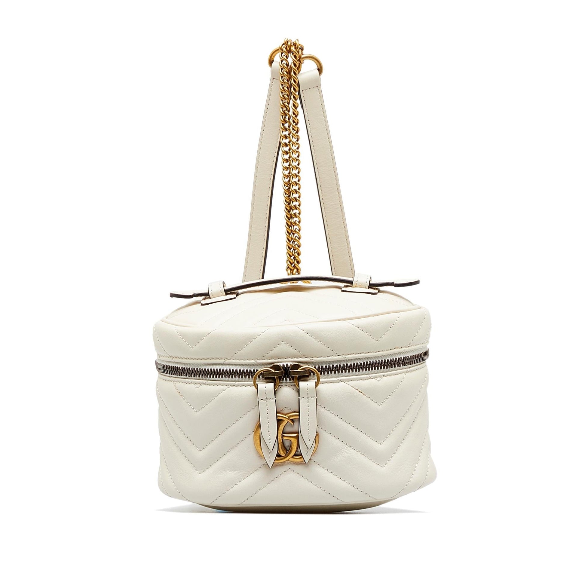 Gucci GG Marmont Round Backpack SHG-4K2okP Calf White