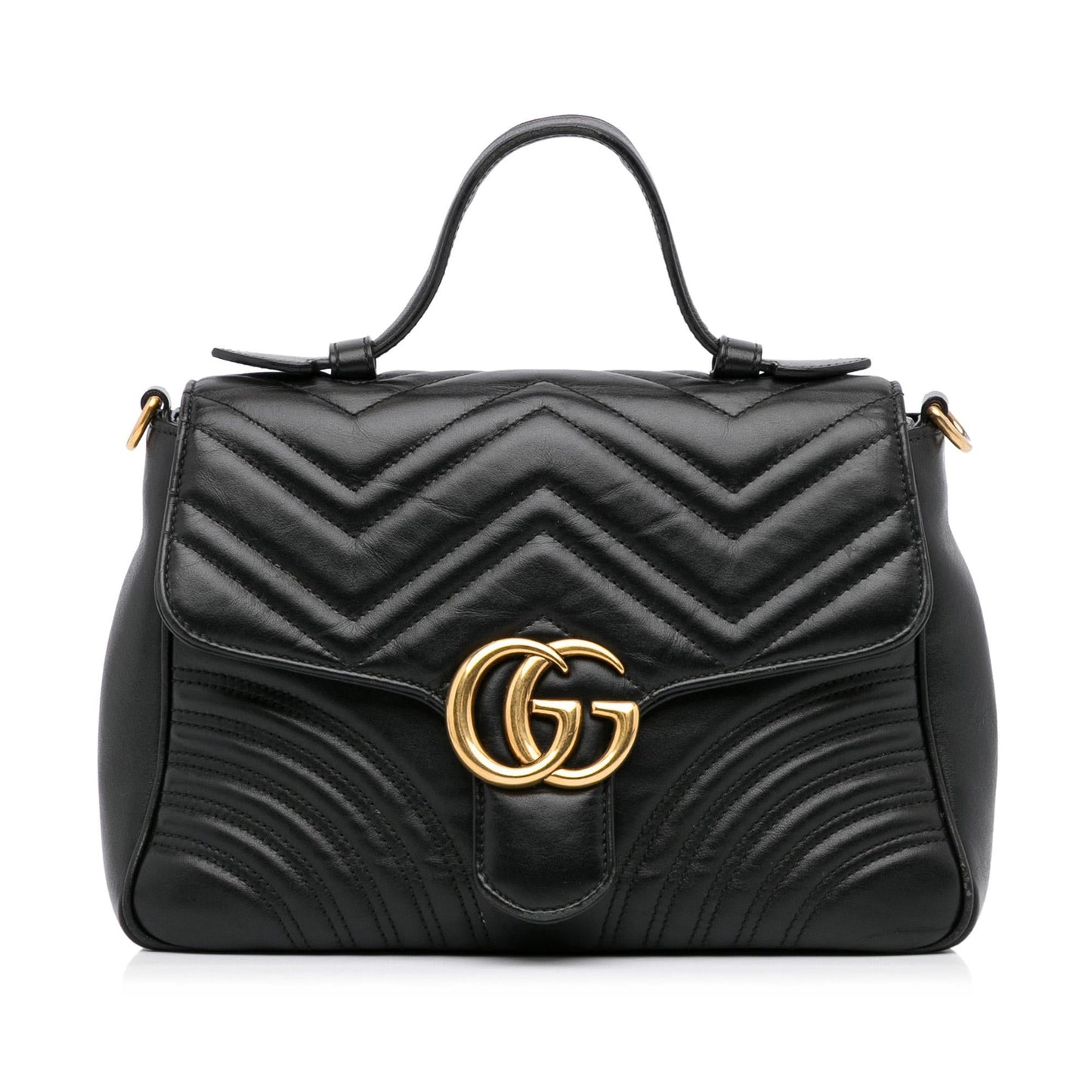 Gucci GG Marmont SHG-LN56gP Calf Black Satchel Bag
