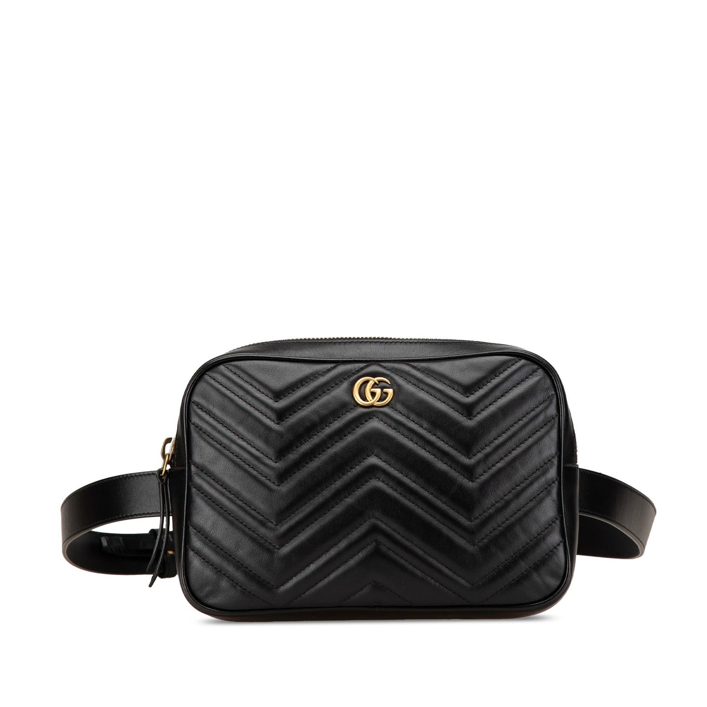 Gucci GG Marmont Square Belt Matelasse Leather Calf Black Accessory