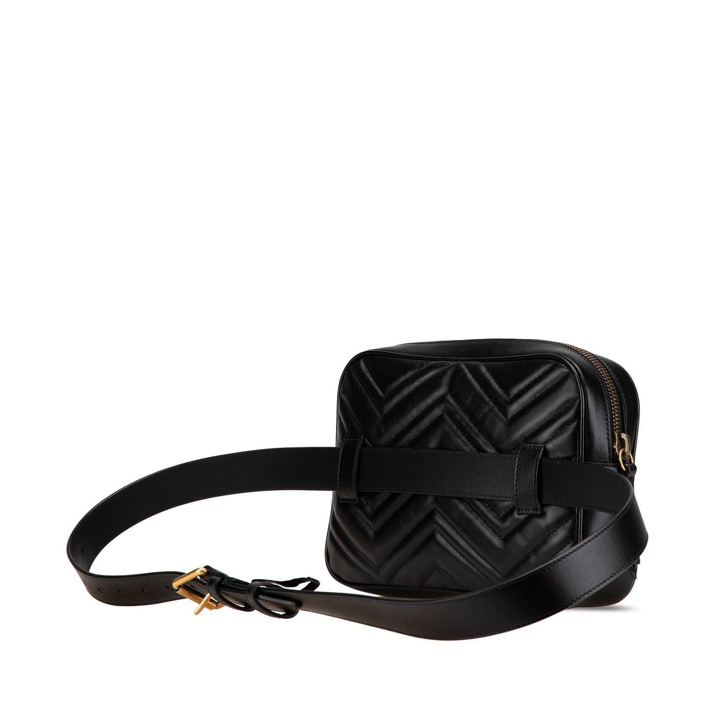 Gucci GG Marmont Square Belt Matelasse Leather Calf Black Accessory