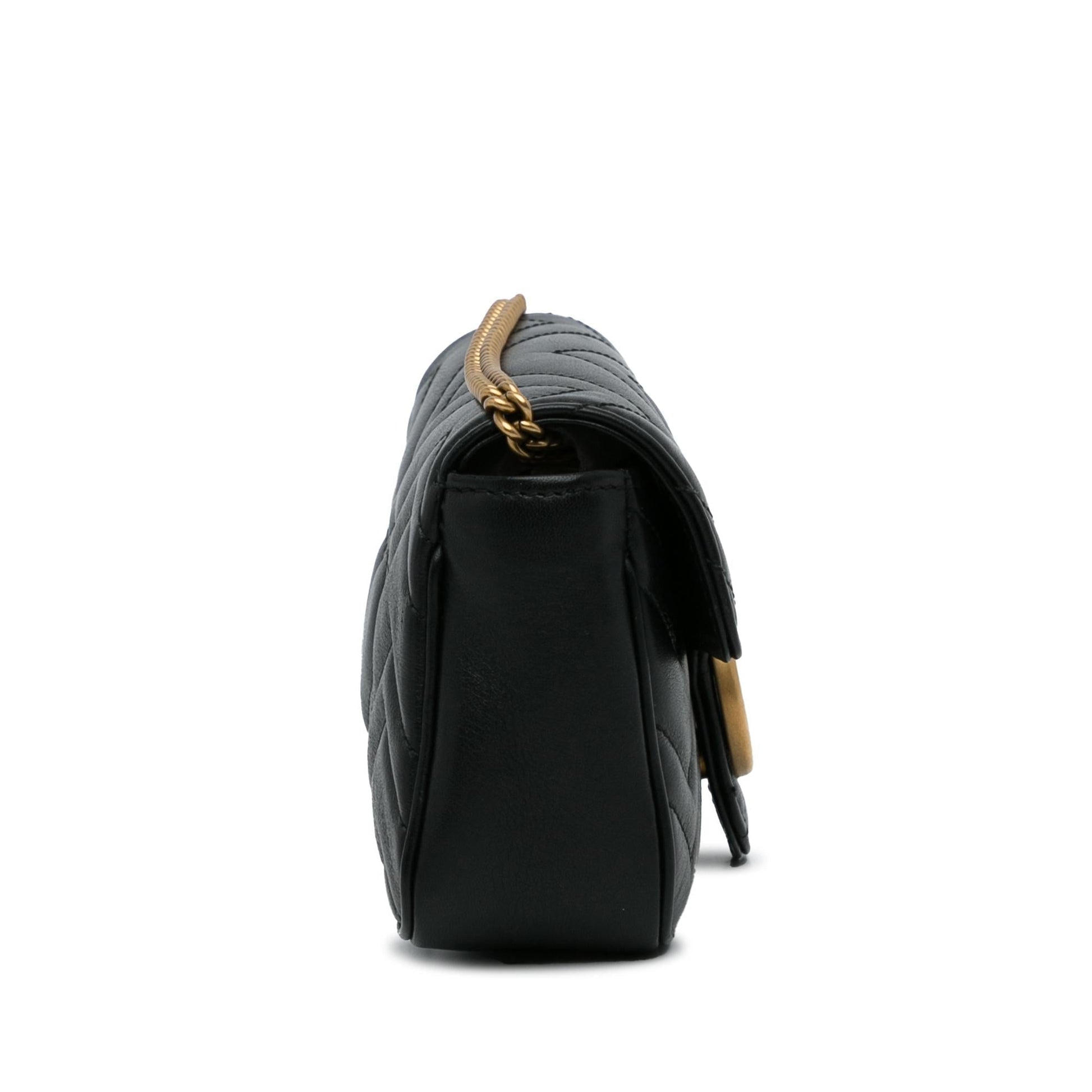 Gucci GG Marmont Super SHG-7J0Frx Calf Black Mini Crossbody Bag