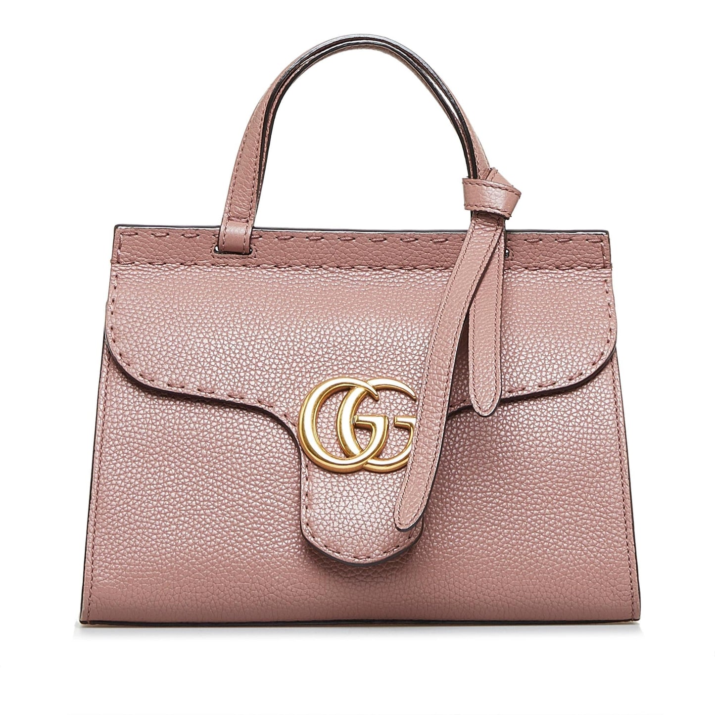 Gucci GG Marmont SHG-oUXOOS Calf Pink Top Handle Satchel Bag