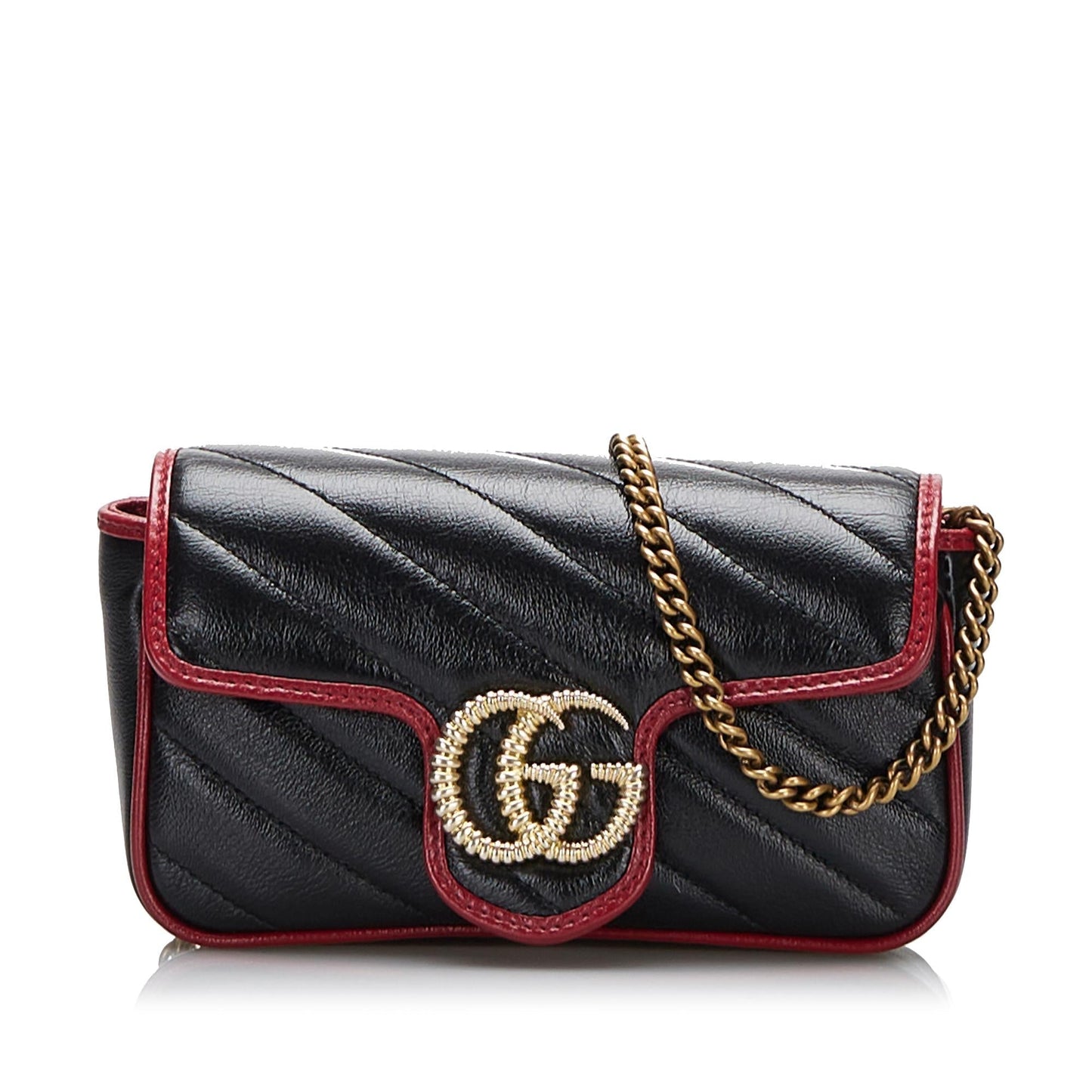 Gucci GG Marmont Torchon SHG-K8PklR Calf Black Crossbody Bag