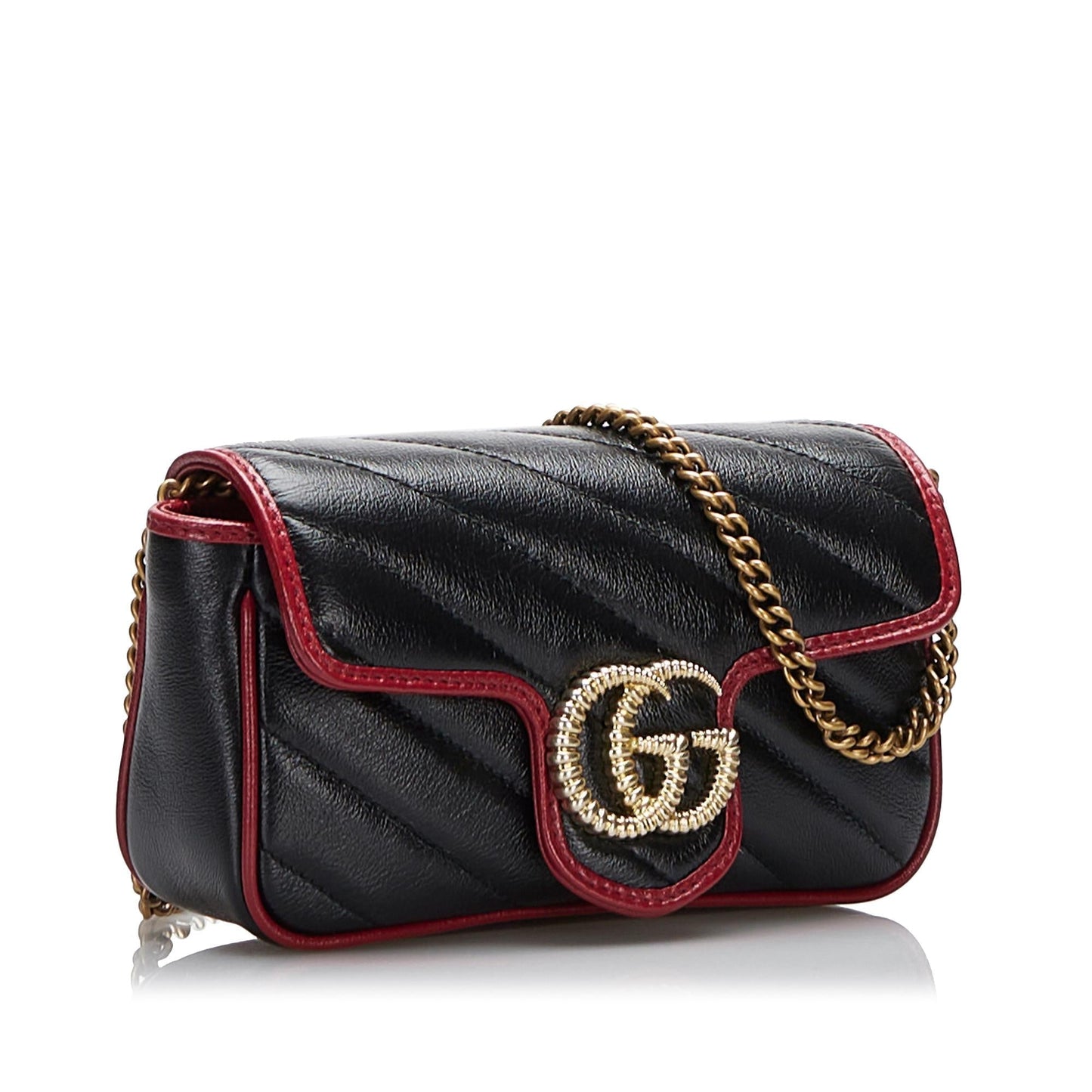 Gucci GG Marmont Torchon SHG-K8PklR Calf Black Crossbody Bag