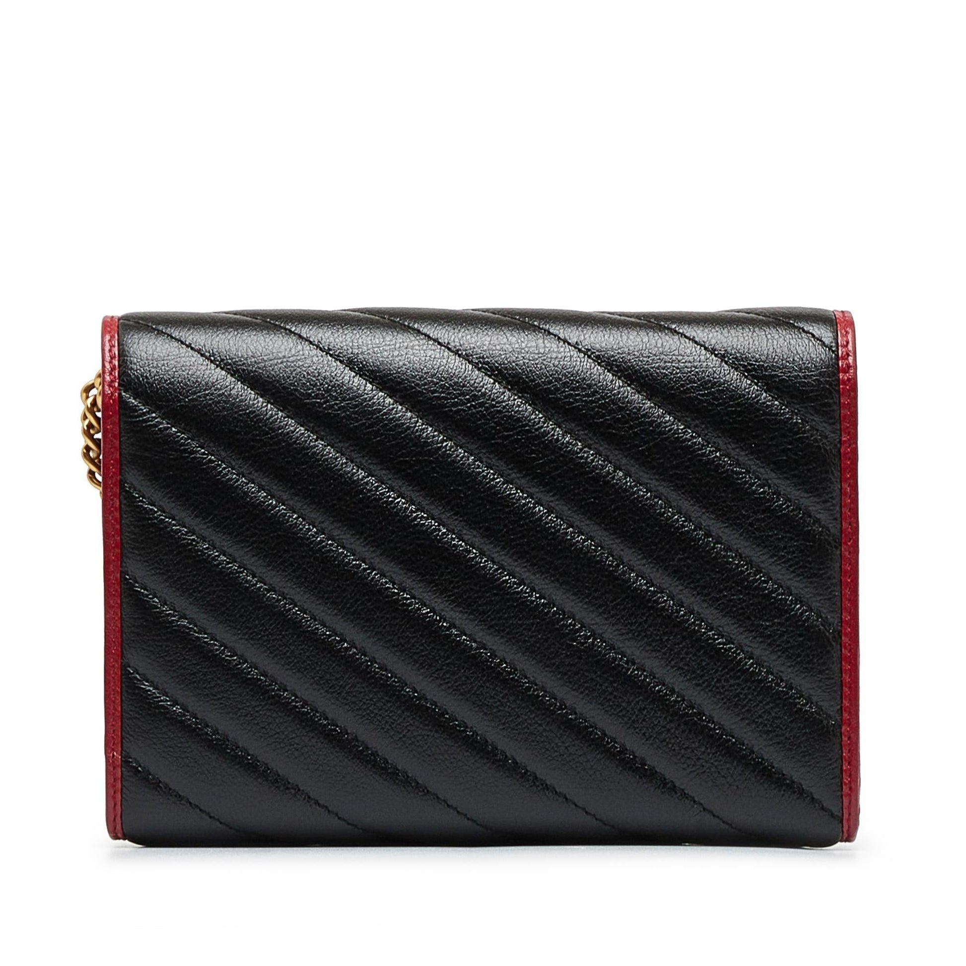 Gucci GG Marmont Torchon Wallet on Calf Black Chain Crossbody Bag