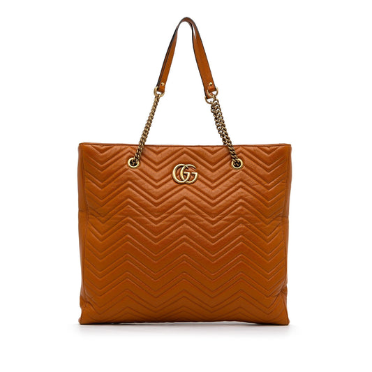 Gucci GG Marmont SHG-FRPQ3P Calf Orange Tote Bag