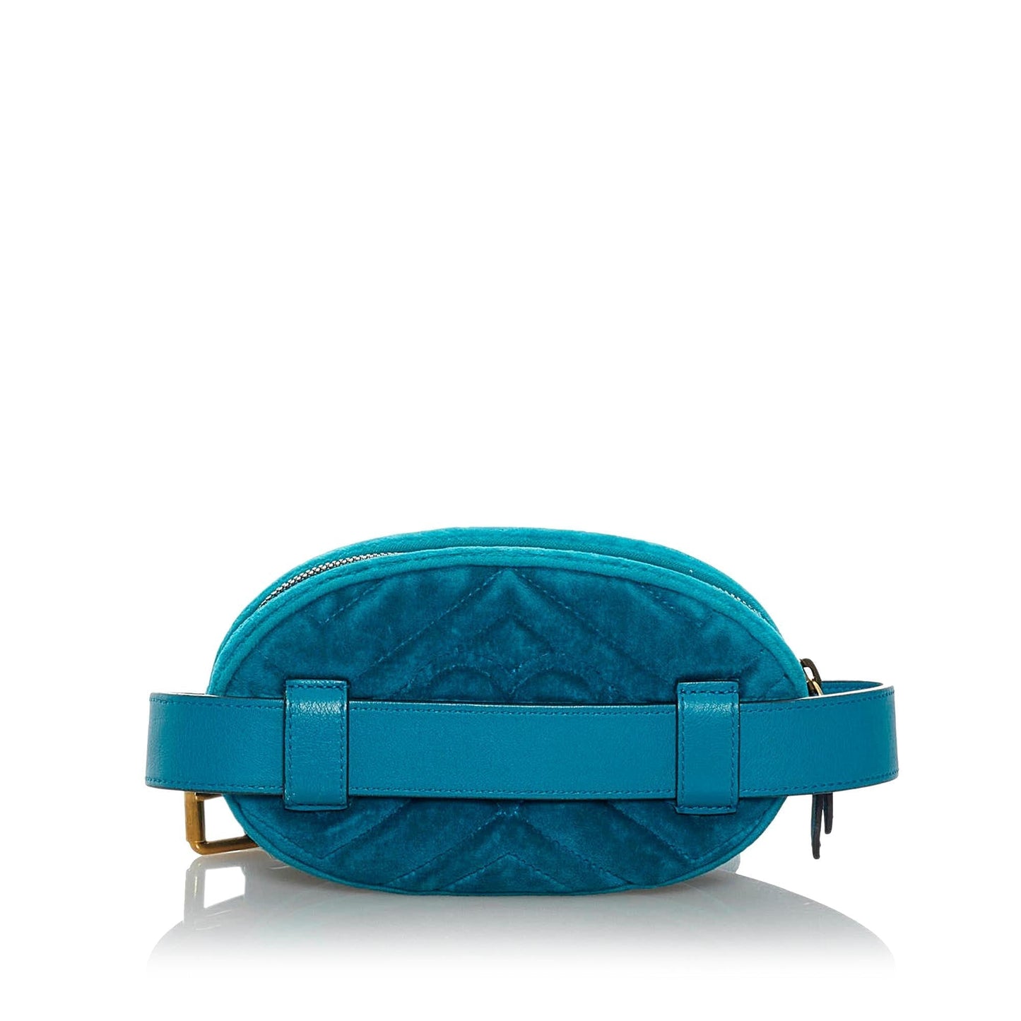 Gucci GG Marmont Velvet Belt SHG Blue Accessory