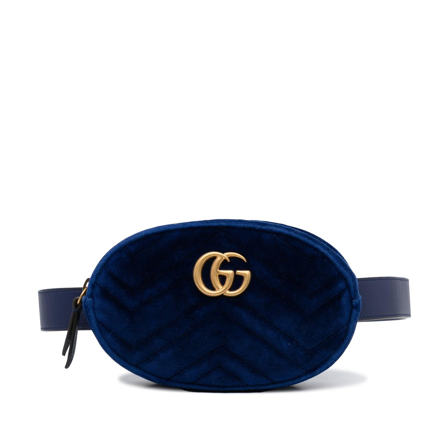 Gucci GG Marmont Velvet Belt SHG-SXEuAt Blue Accessory