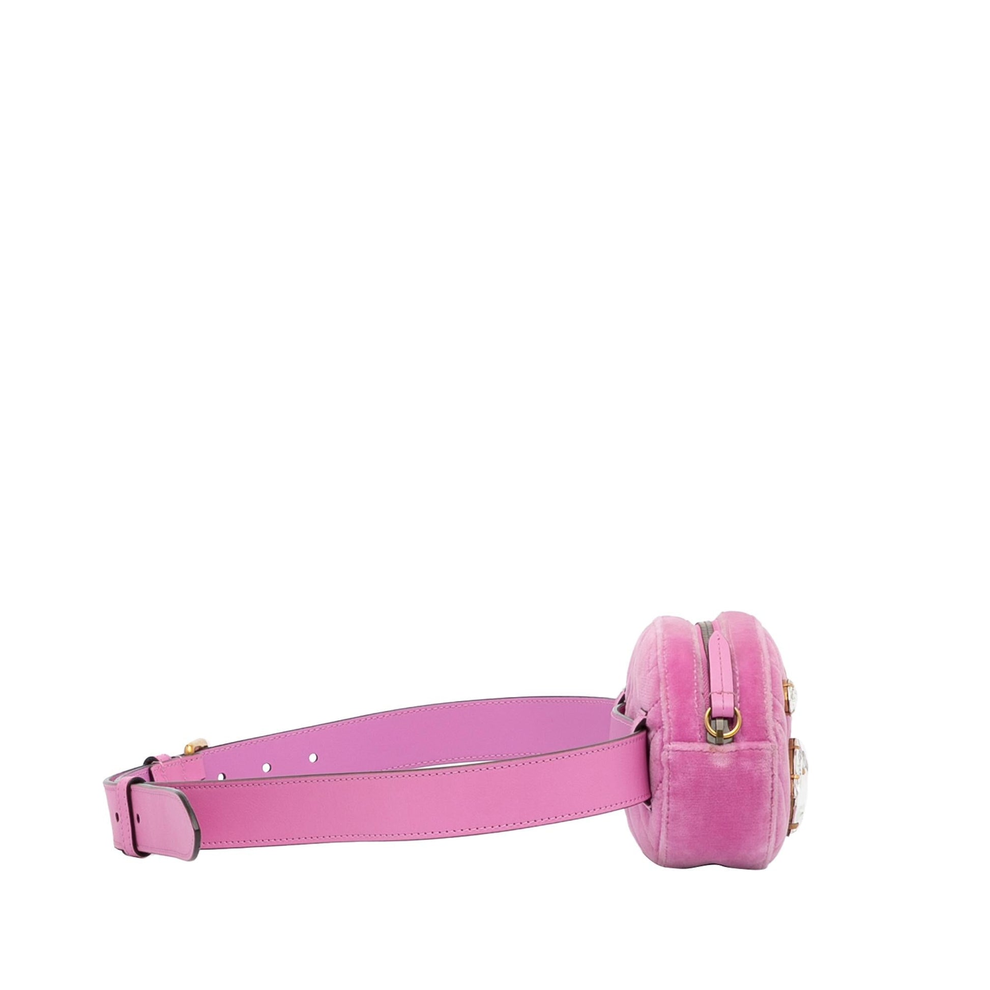 Gucci GG Marmont Velvet Belt SHG-kvPtgt Calf Pink Accessory