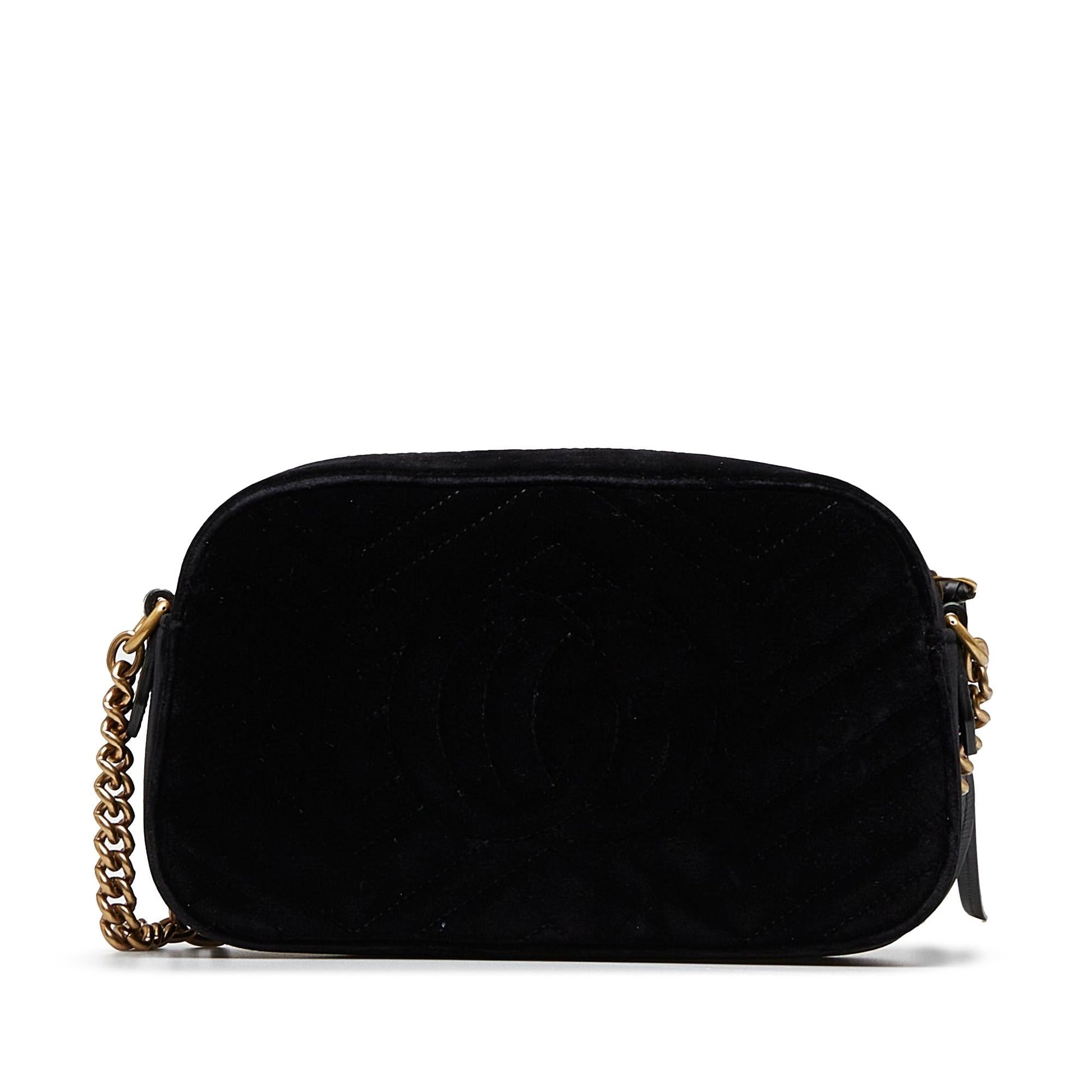 Gucci GG Marmont Velvet SHG-XEPO6u Calf Black Crossbody Bag