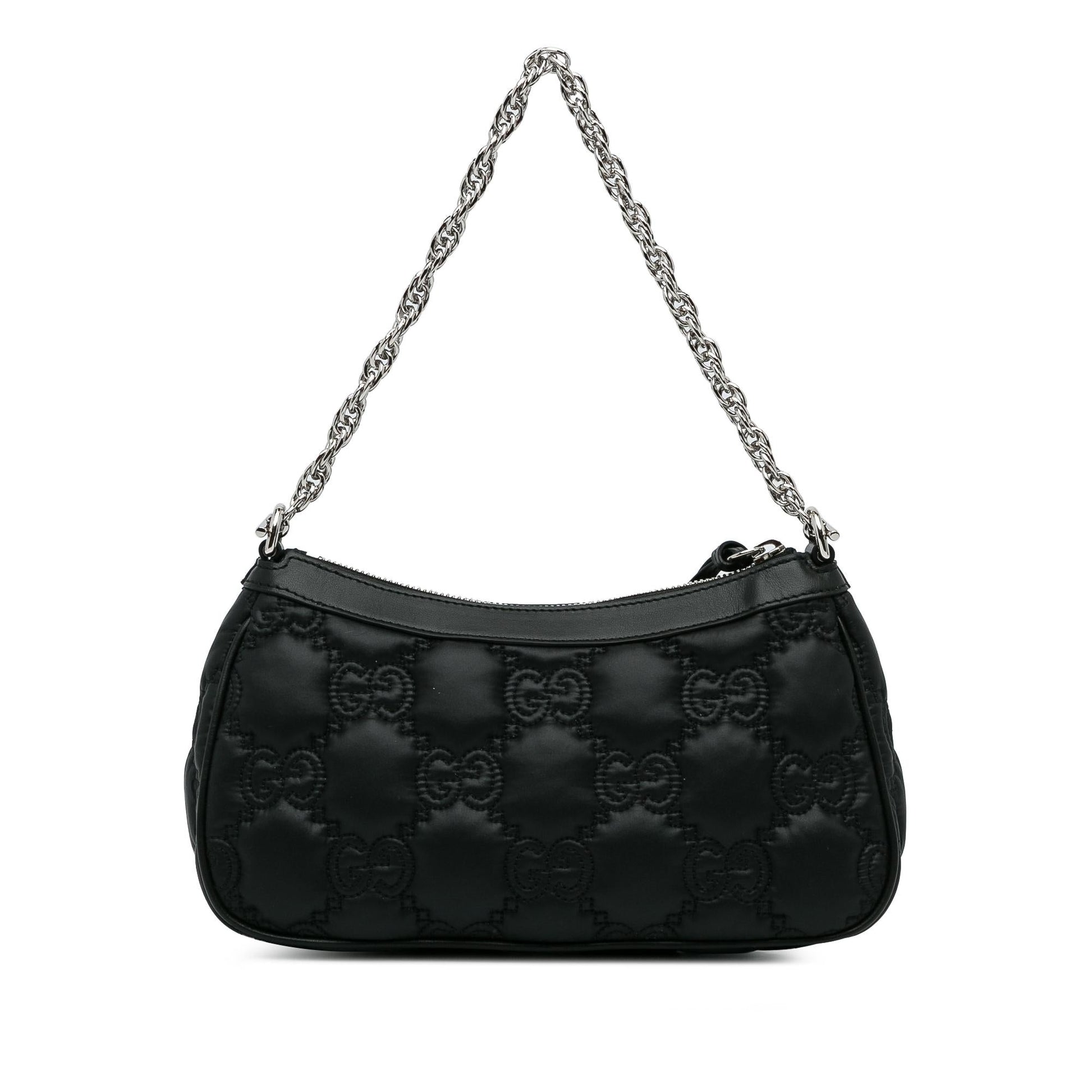 Gucci GG SHG-ldwASf Matelasse Calf Black Mini Satchel Bag