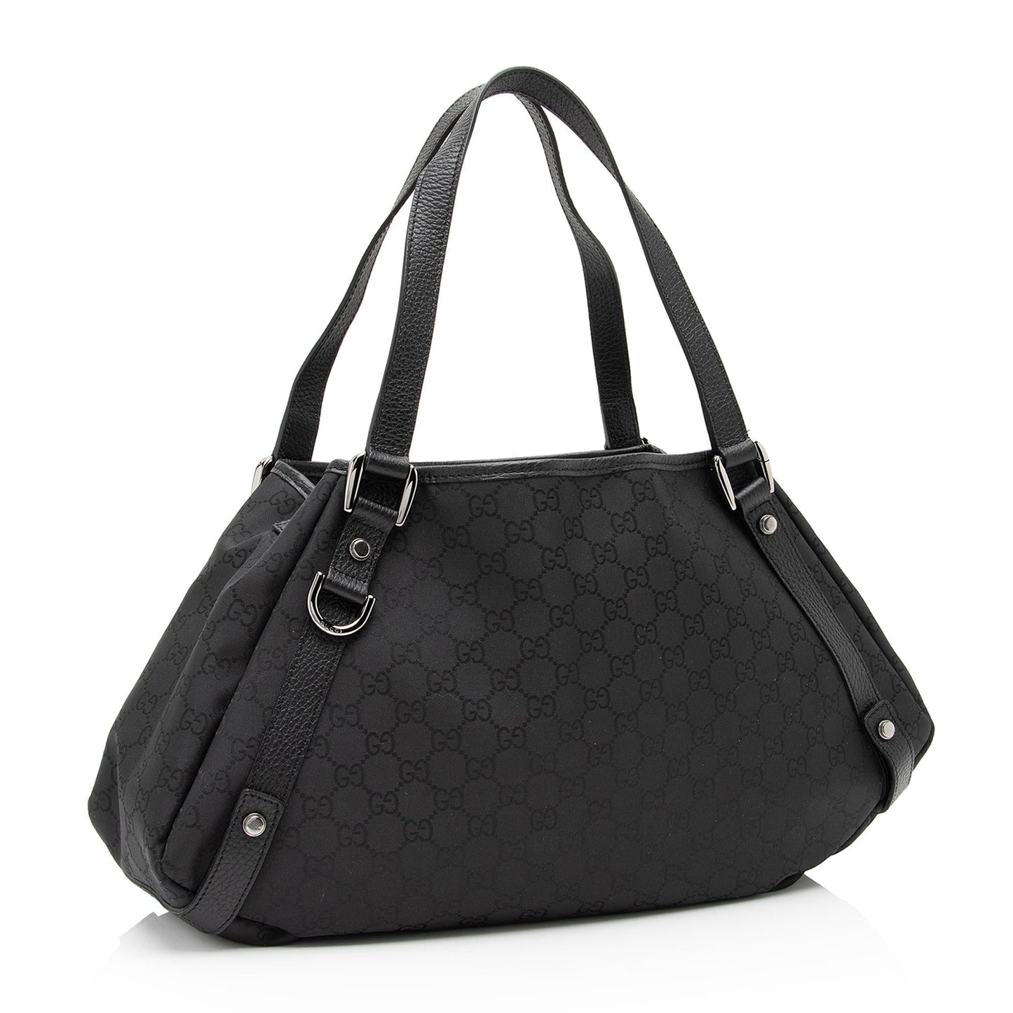 Gucci GG Abbey SHF-ISY2H4 Leather Nylon Black Medium Shoulder Bag