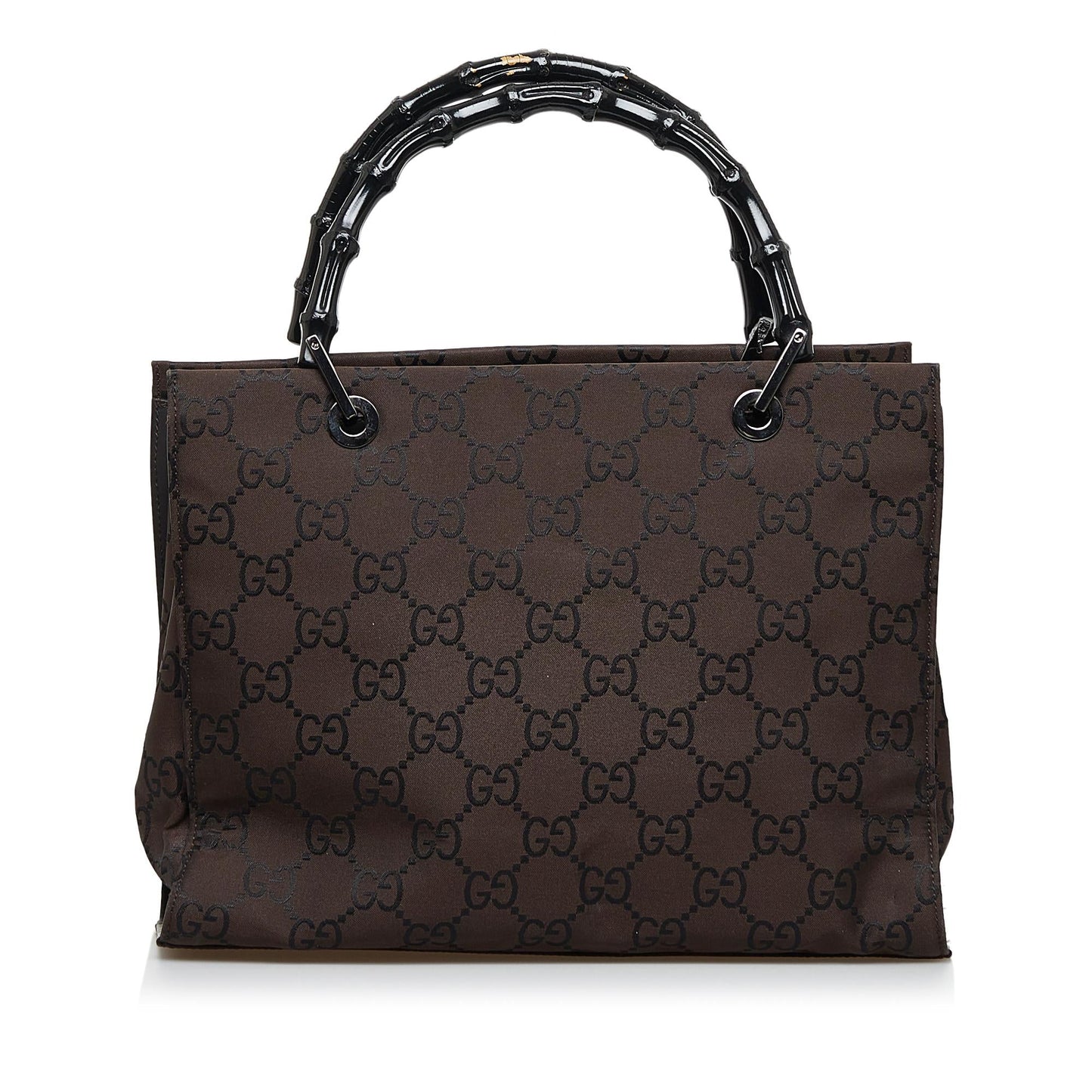 Gucci GG Bamboo SHG-zaUCGl Nylon Brown Tote Bag
