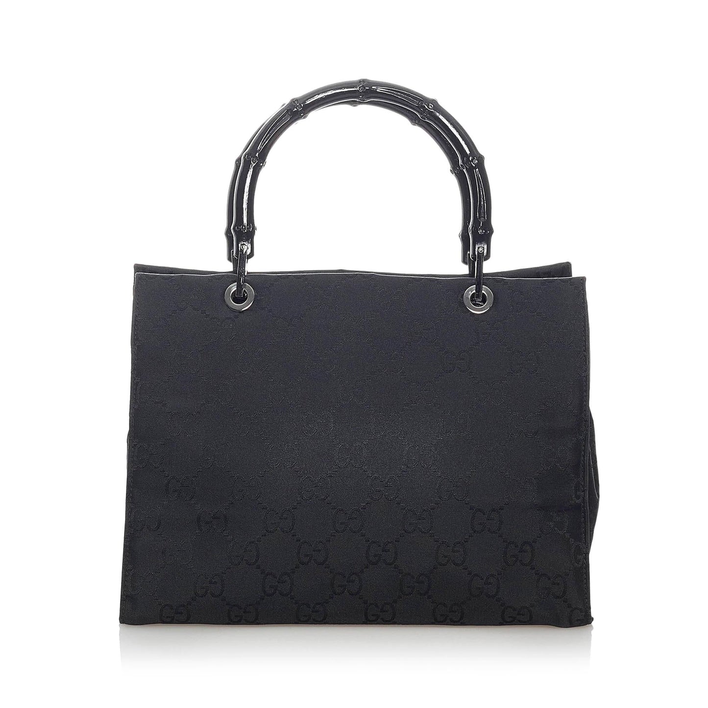 Gucci GG Bamboo SHG Nylon Black Satchel Bag