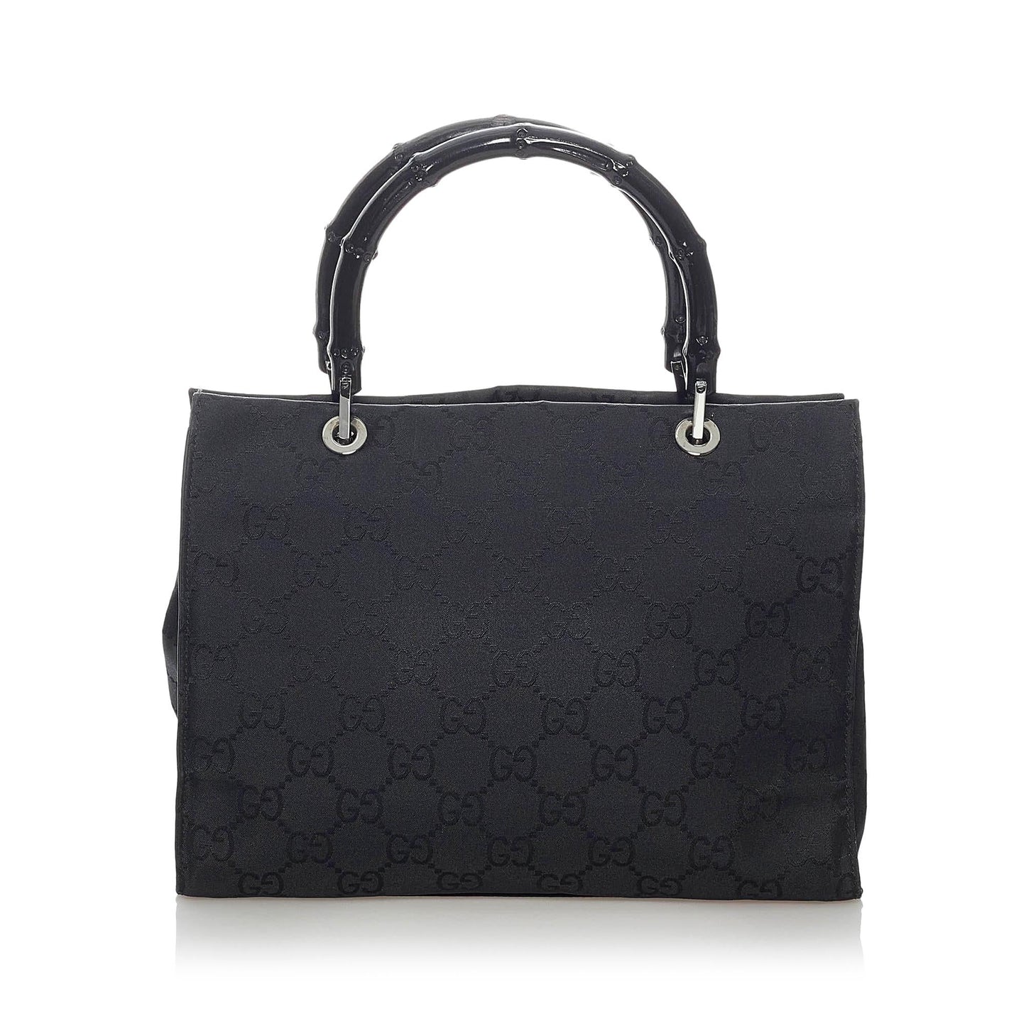 Gucci GG Bamboo SHG Nylon Black Satchel Bag