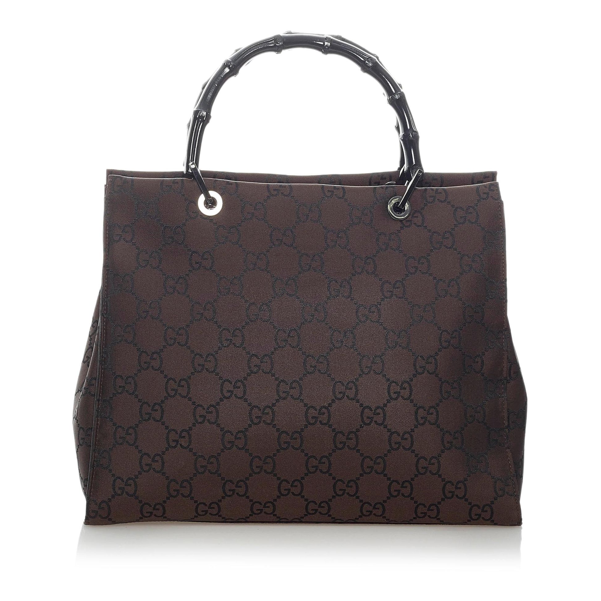 Gucci GG Bamboo SHG Nylon Black Tote Bag Bag Shg