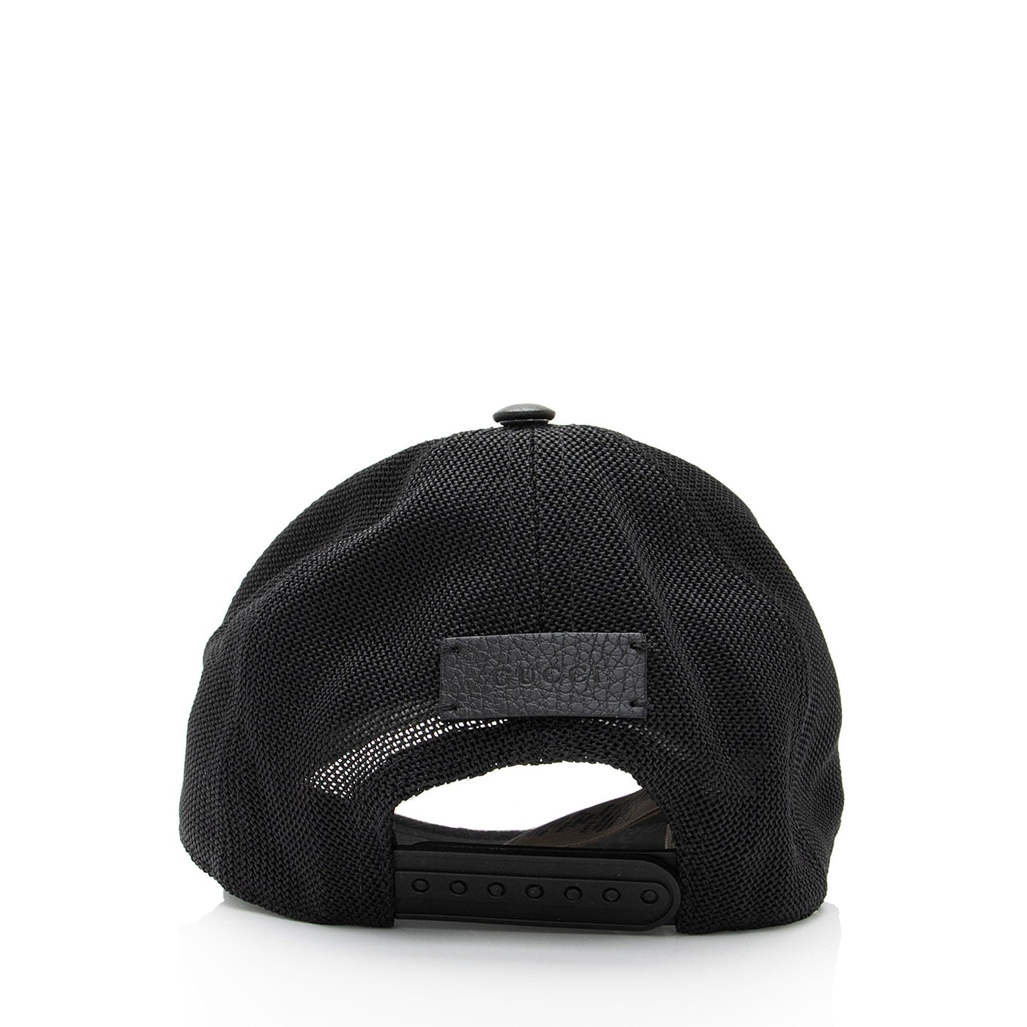 Gucci GG Baseball Hat - Size Leather Nylon Black Handbag