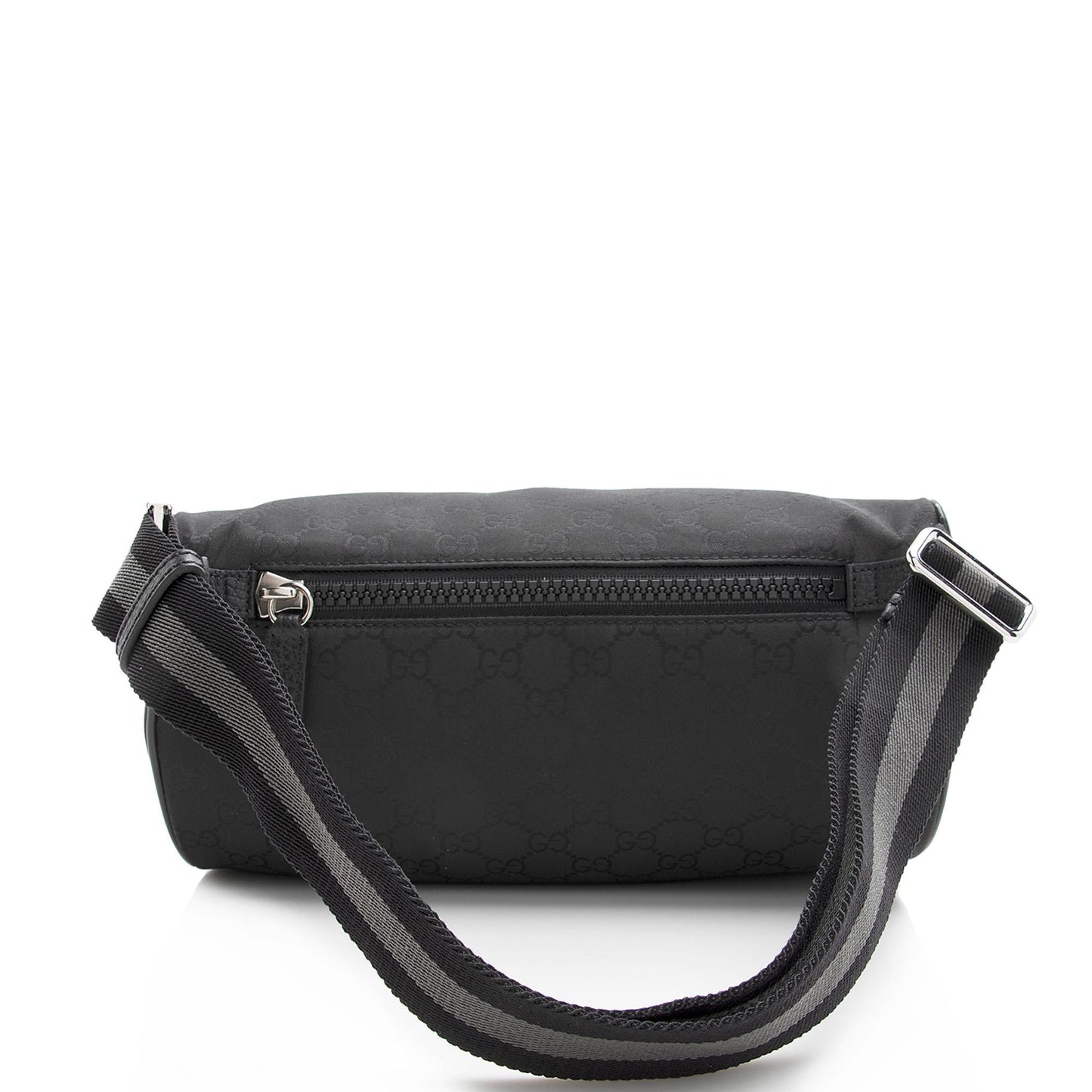 Gucci GG Belt SHF Leather Nylon Black Accessory