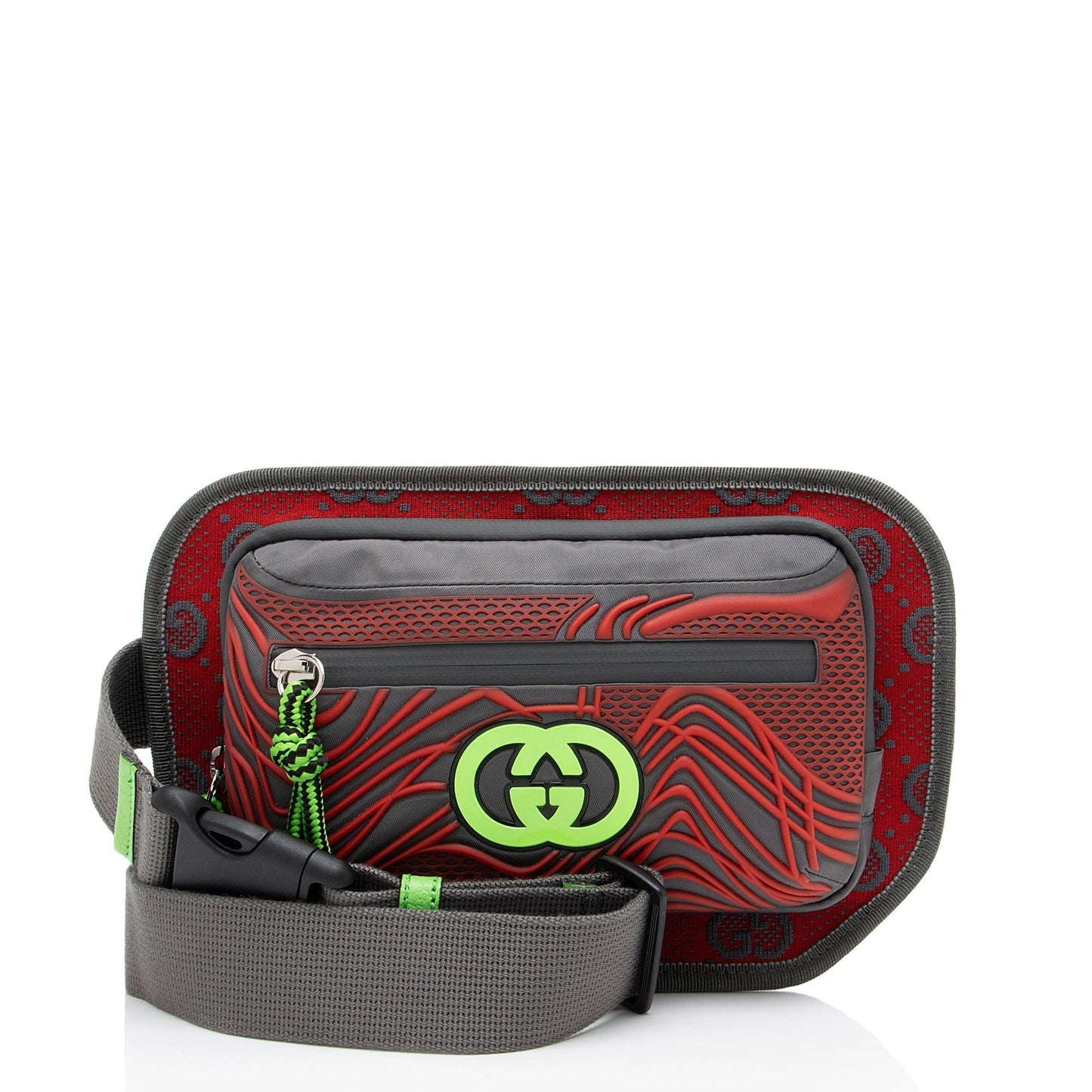 Gucci GG Belt Canvas Nylon Red Green Accessory Bag 1