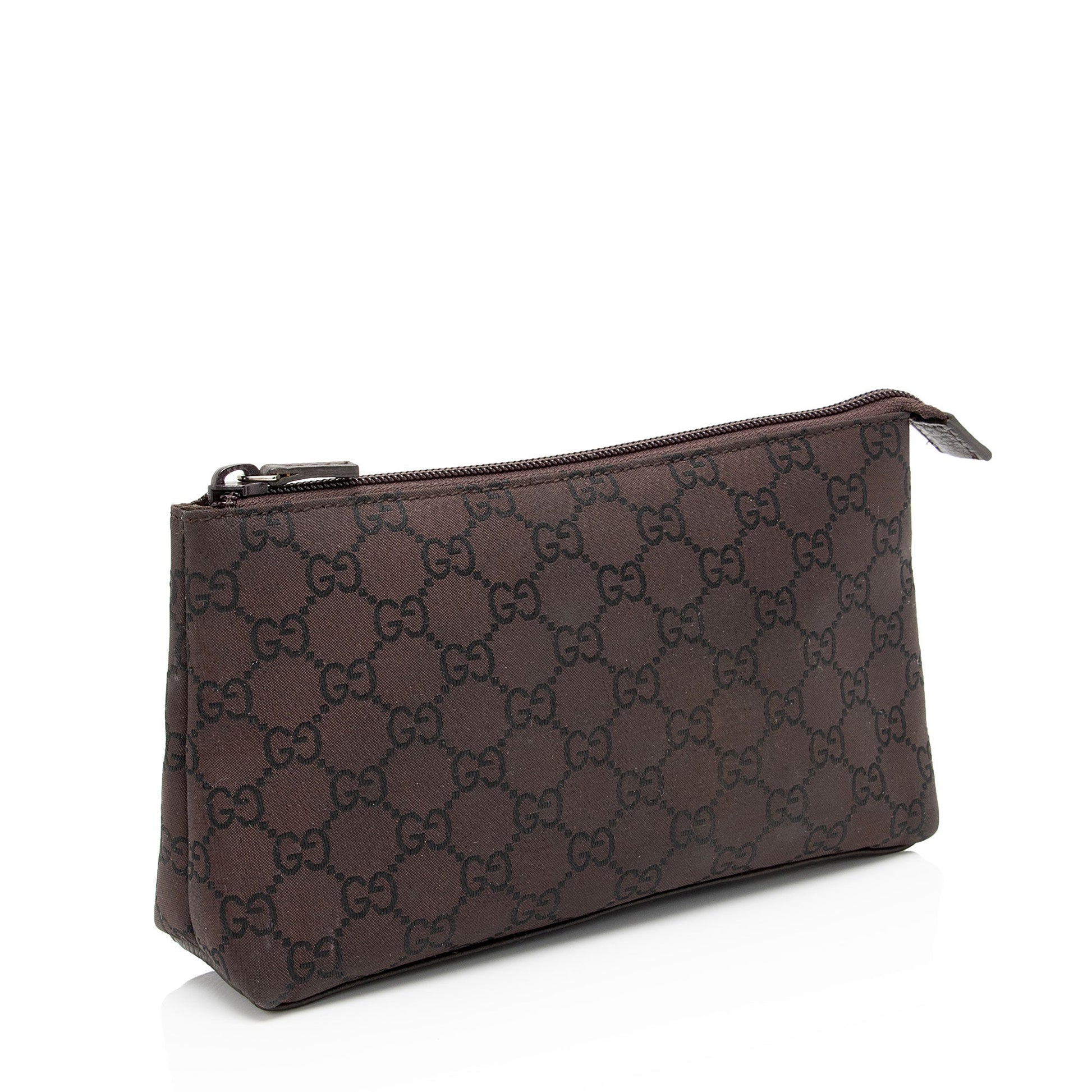Gucci GG Cosmetic Pouch SHF-UWfxWH Leather Nylon Brown Handbag