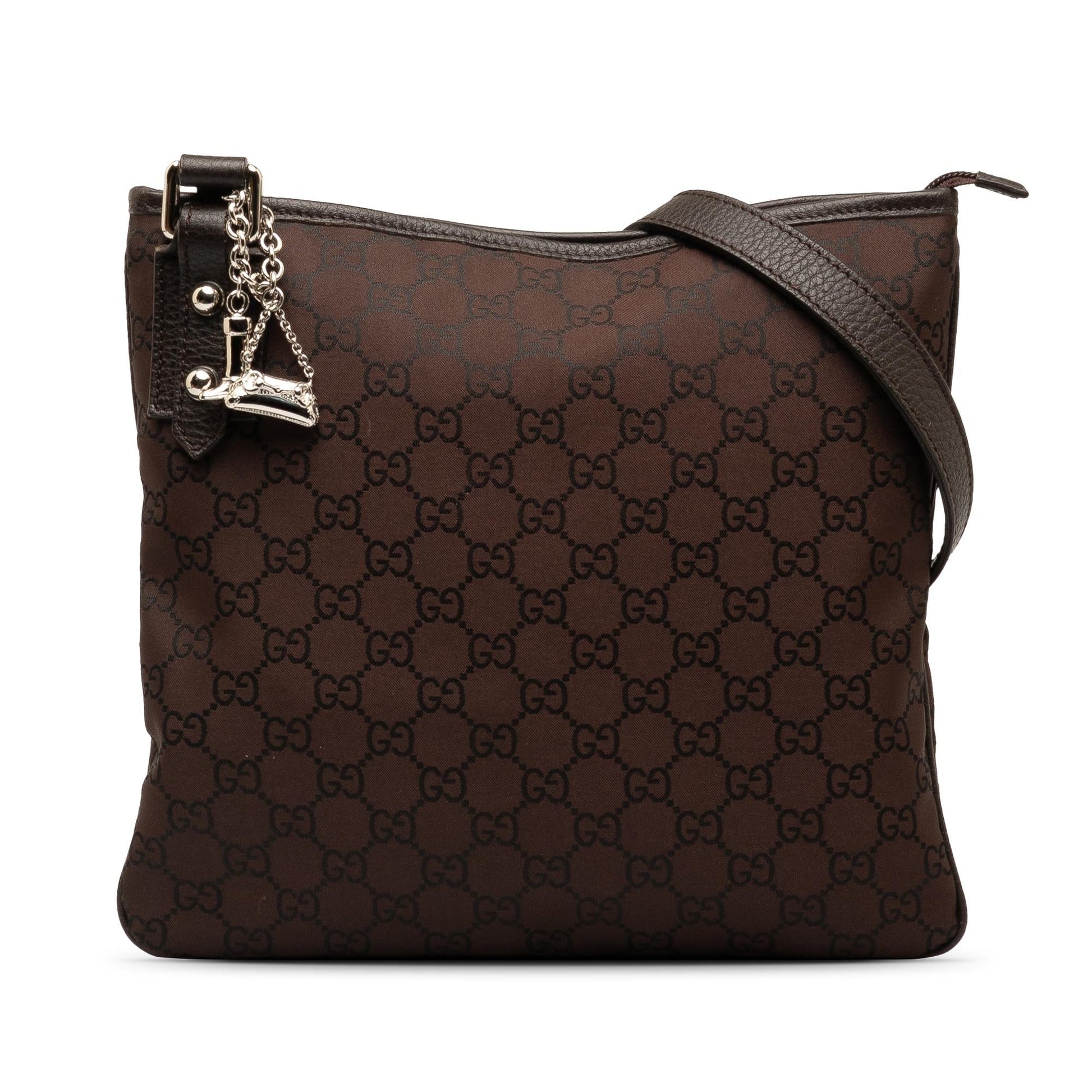 Gucci GG Jolicoeur SHG-J3fxiE Nylon Calf Brown Crossbody Bag