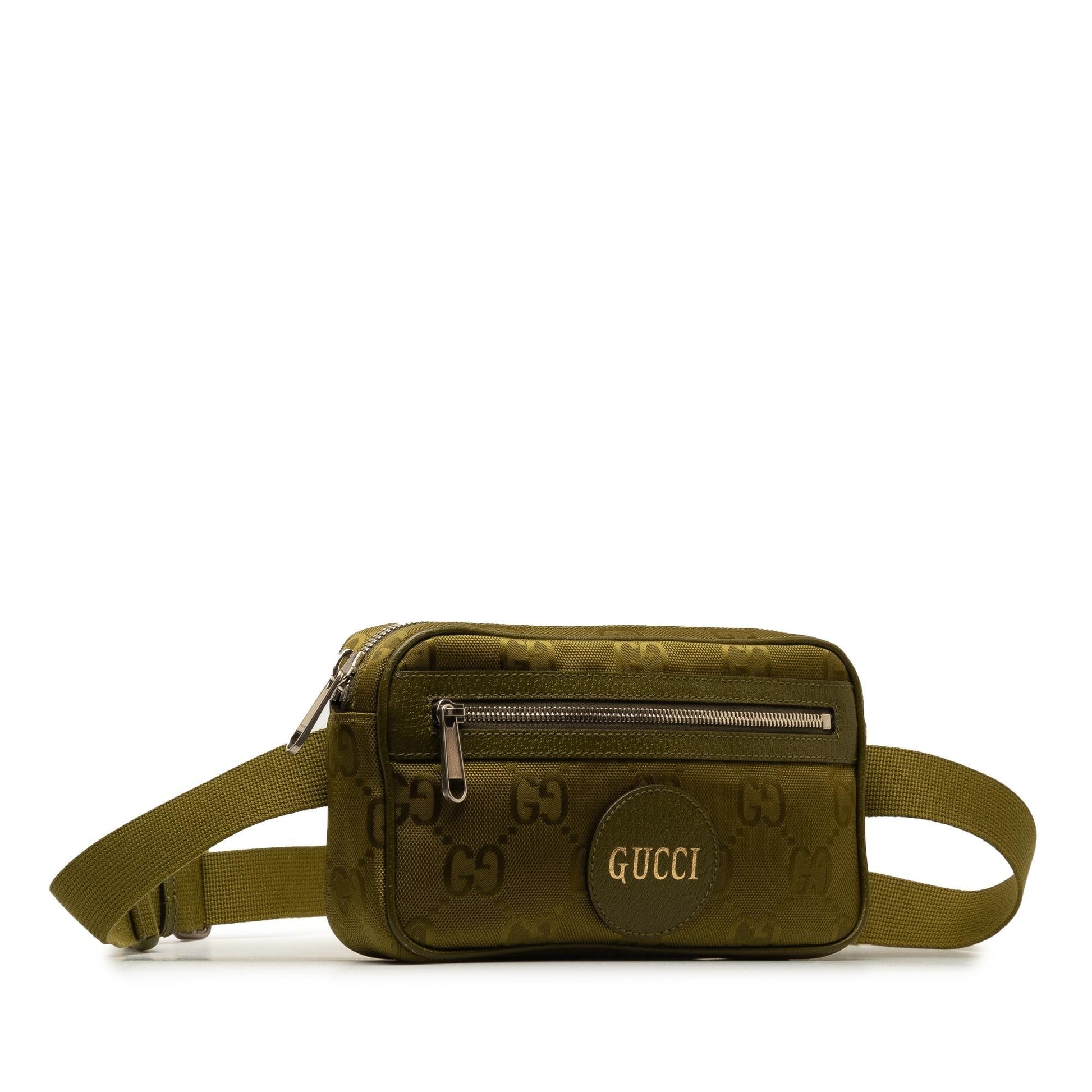 Gucci GG Off Grid Belt SHG-QdpV5W Nylon Green Accessory