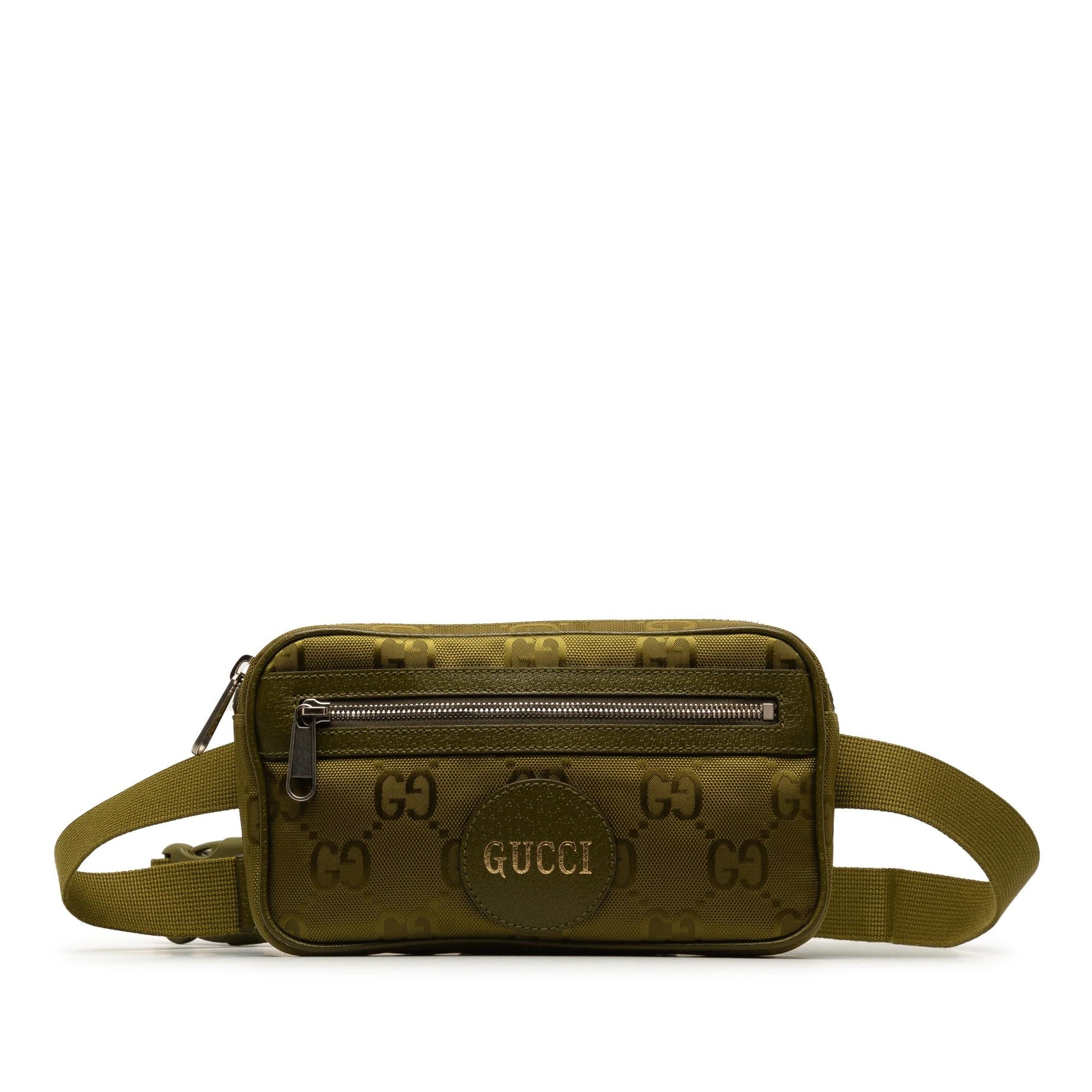 Gucci GG Off Grid Belt SHG-ZgRfSX Nylon Green Accessory