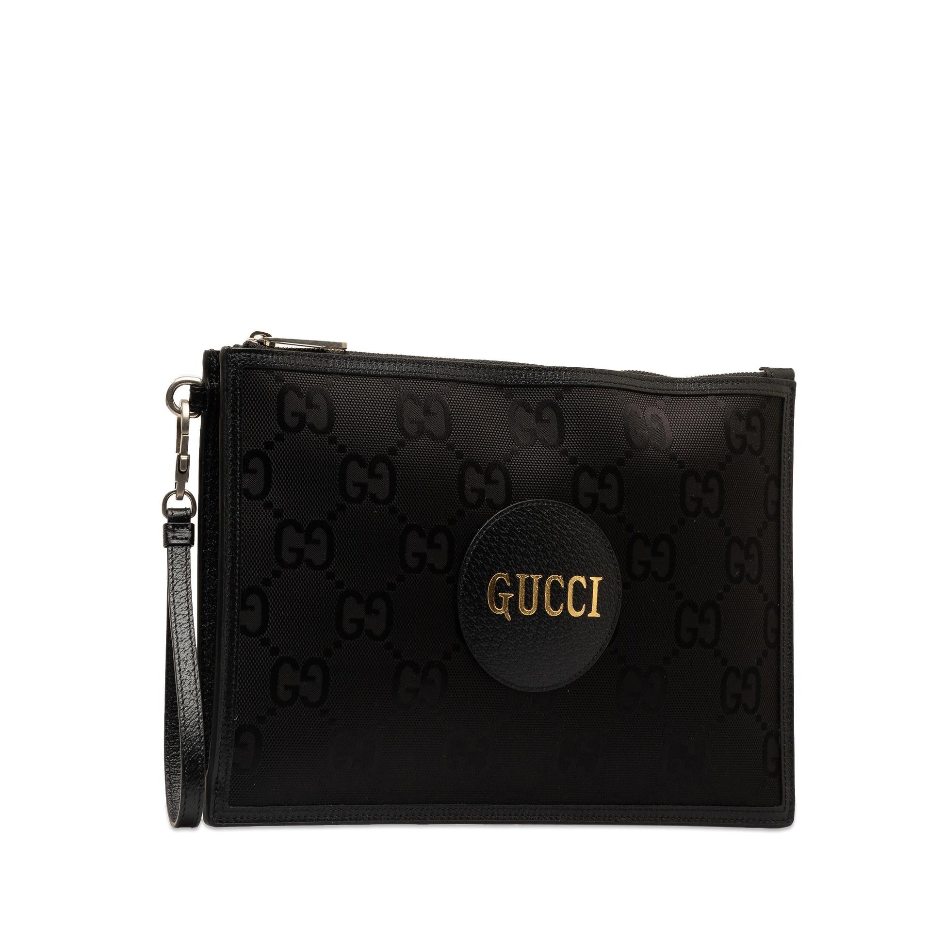 Gucci GG Off Grid Pouch SHG-93LF74 Nylon Calf Black Clutch Bag