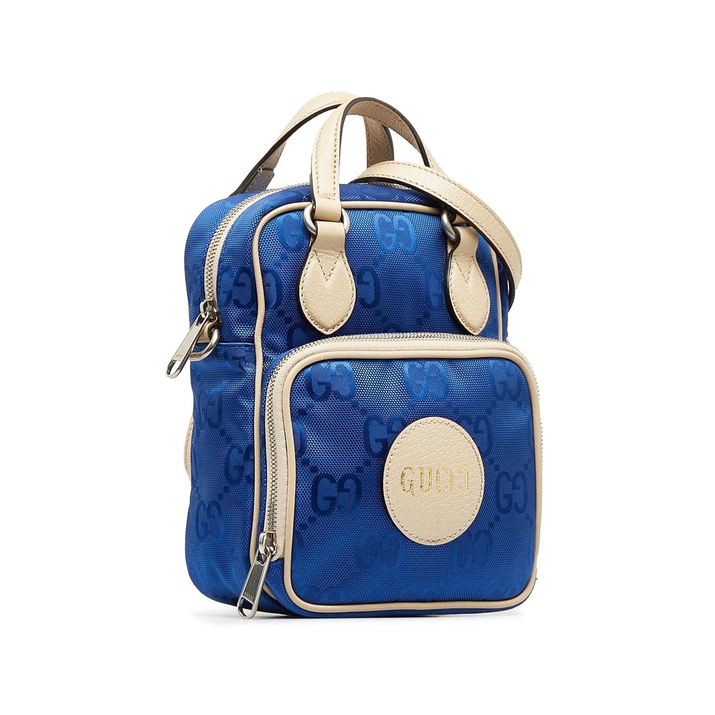 Gucci GG Off Grid SHG-hpfSGL Nylon Calf White Blue Satchel Bag