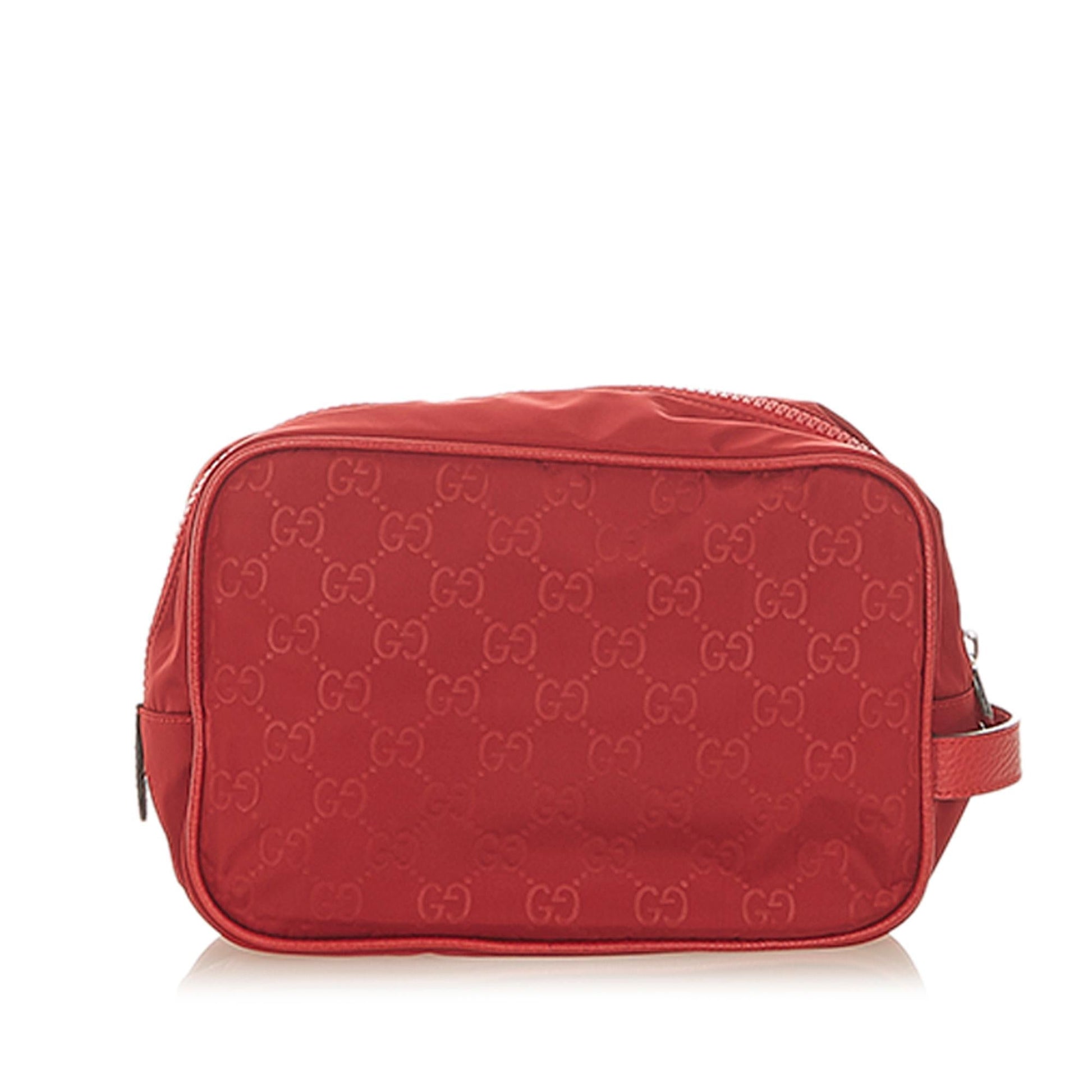 Gucci GG Pouch SHG-uT3lxn Nylon Red Handbag