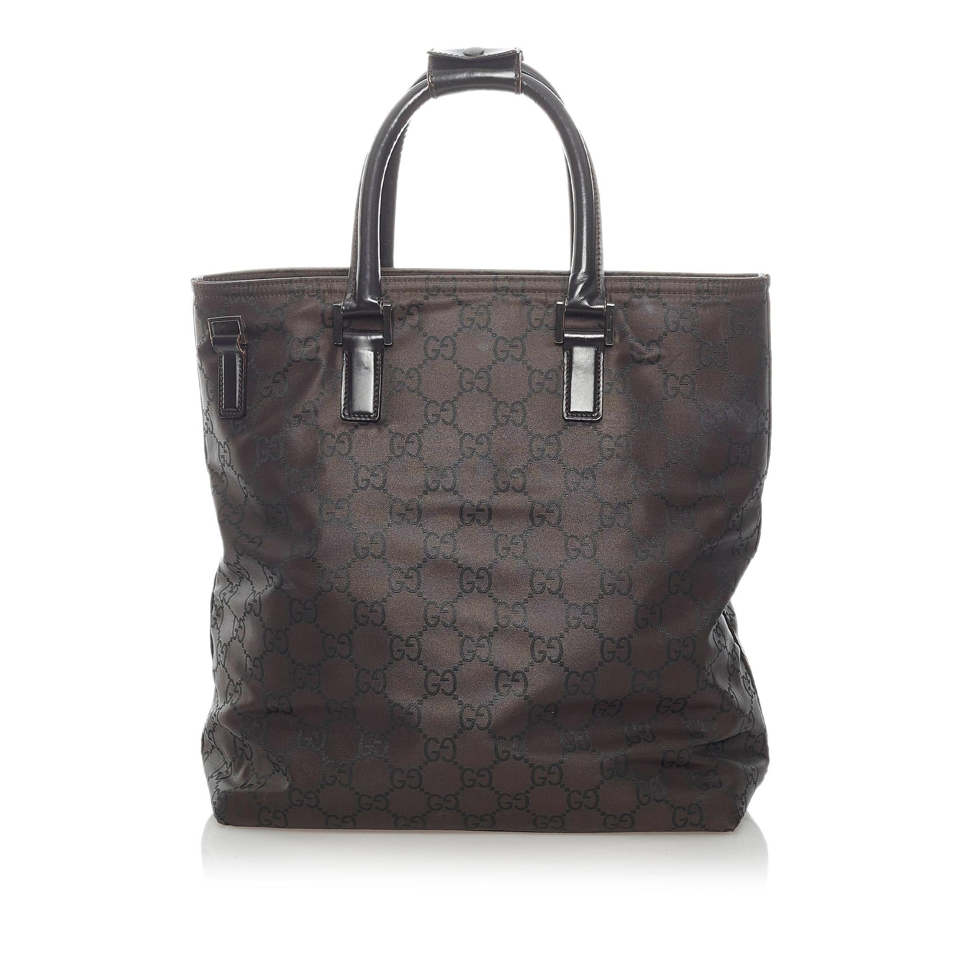 Gucci GG SHG Nylon Brown Satchel Bag