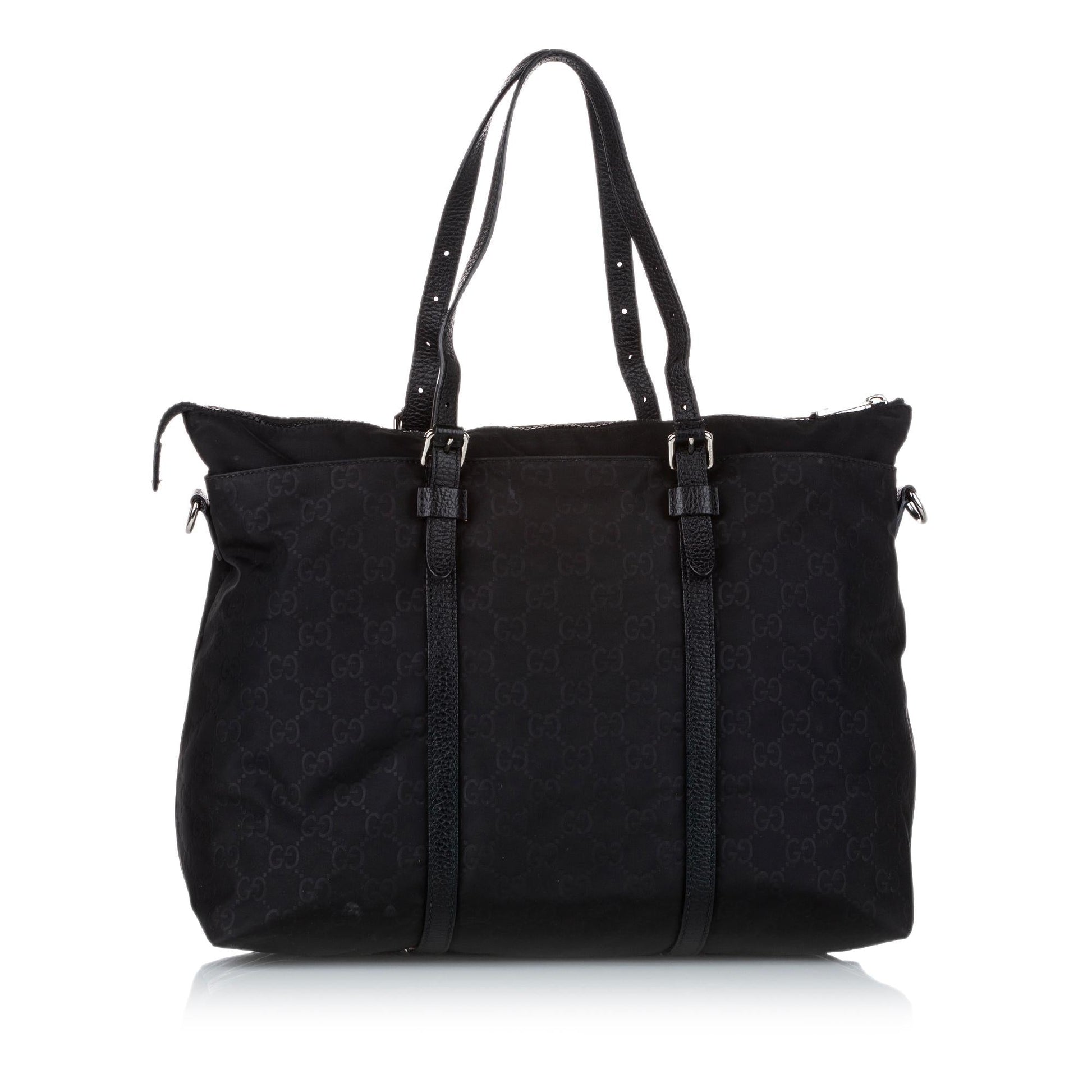 Gucci GG SHG-zPVamU Nylon Calf Black Satchel Bag