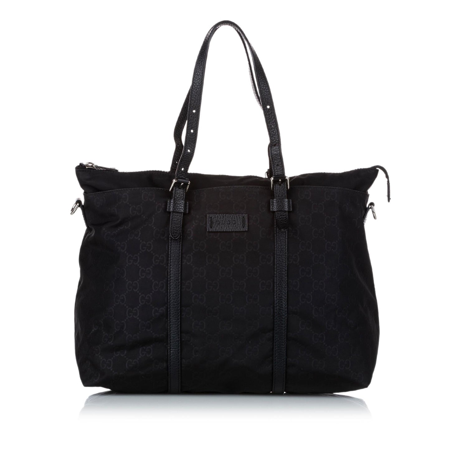 Gucci GG SHG-zPVamU Nylon Calf Black Satchel Bag