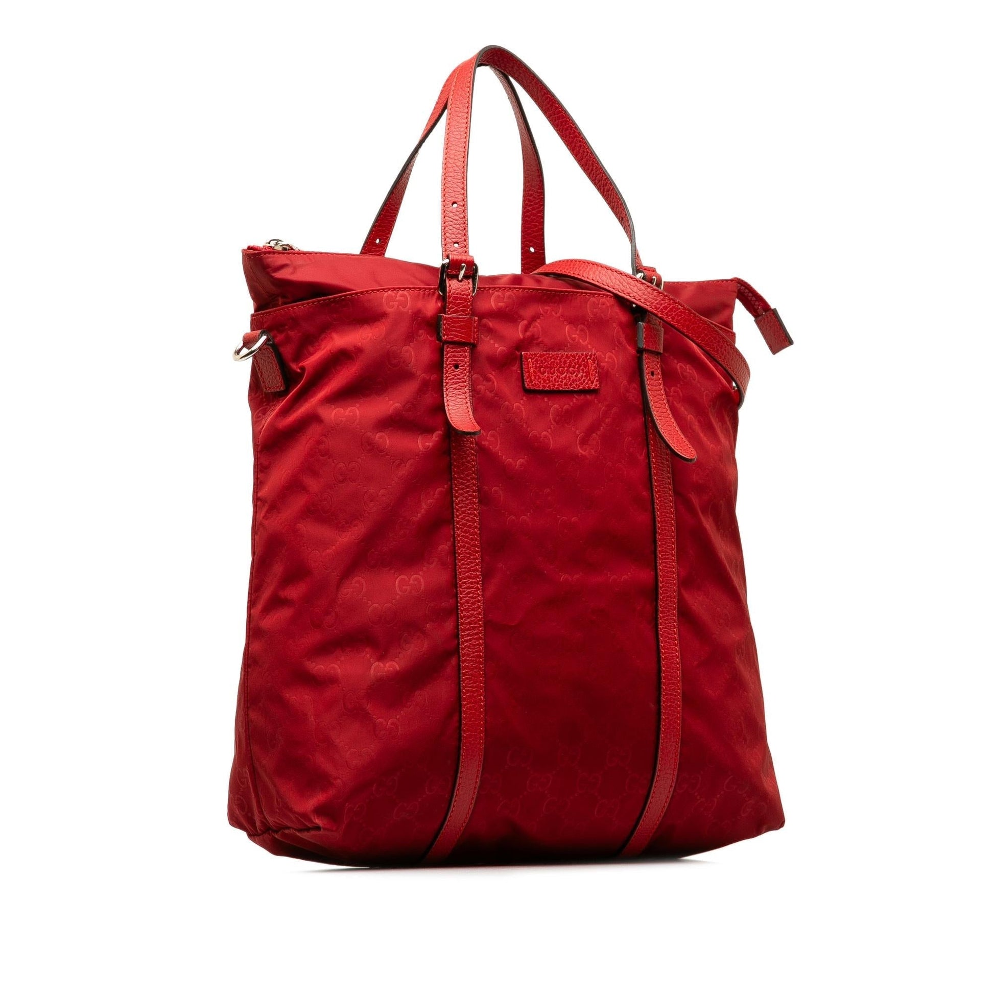 Gucci GG SHG-0ZzSUr Nylon Red Satchel Bag
