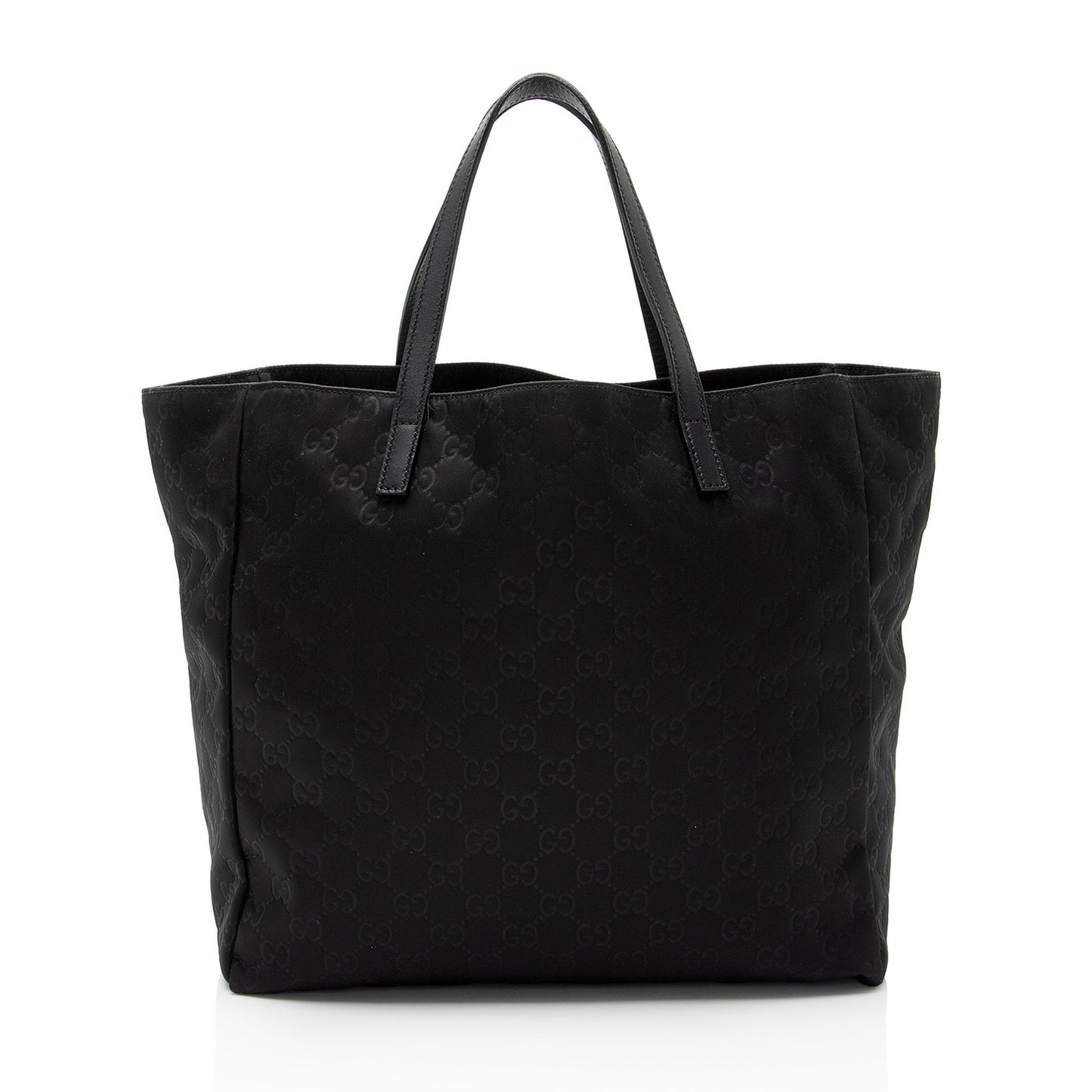 Gucci GG Shopper SHF-7F3NYs Leather Nylon Black Tote Bag