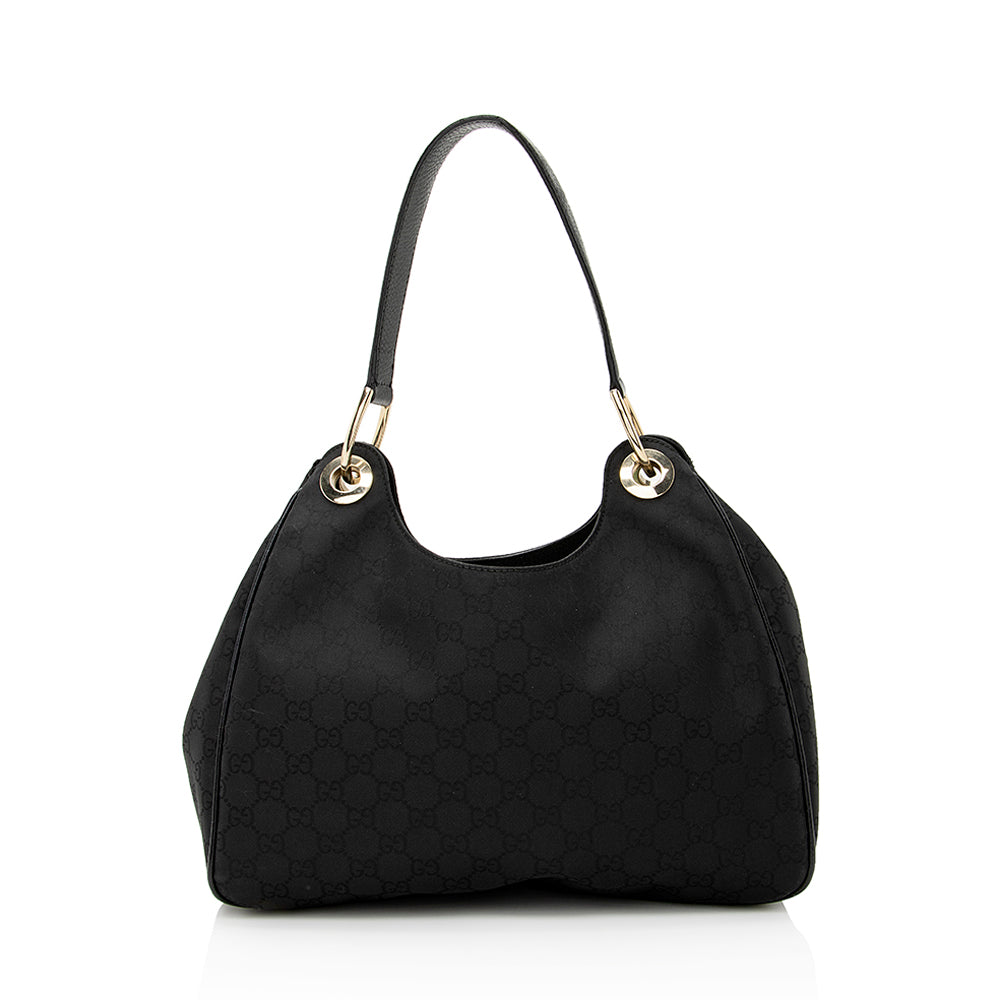Gucci GG SHF Leather Nylon Black Shoulder Bag