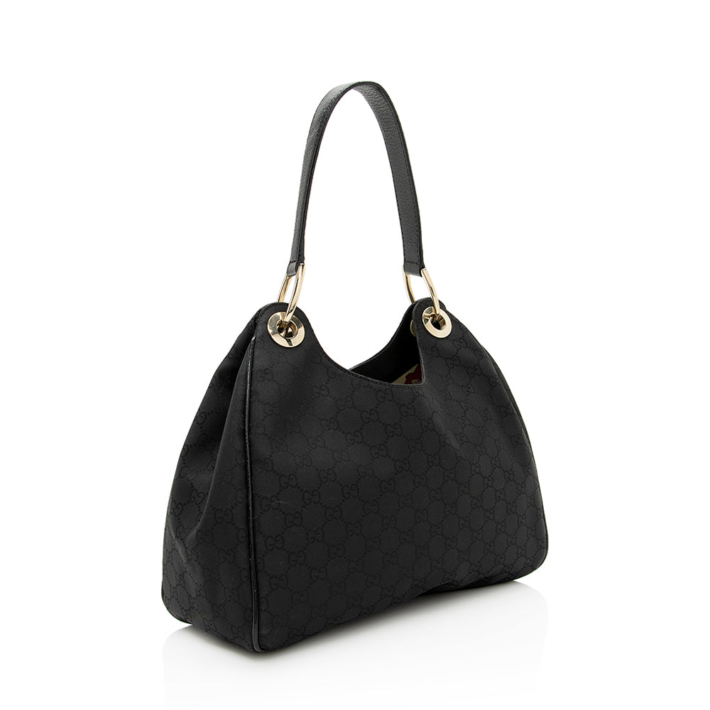 Gucci GG SHF Leather Nylon Black Shoulder Bag