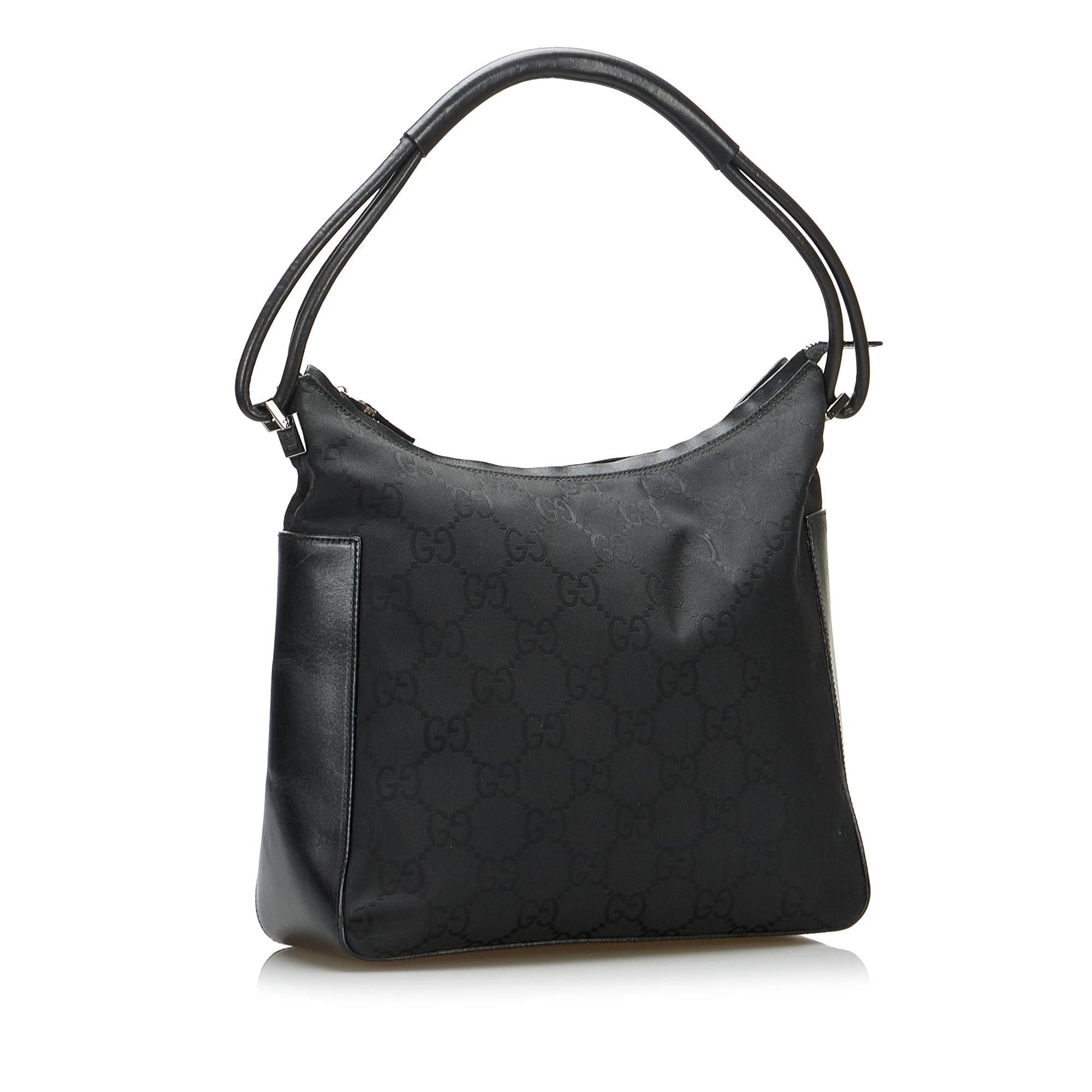 Gucci GG SHG-w7Iys7 Nylon Calf Black Shoulder Bag
