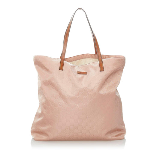 Gucci GG SHG Nylon Pink Tote Bag Bag Shg