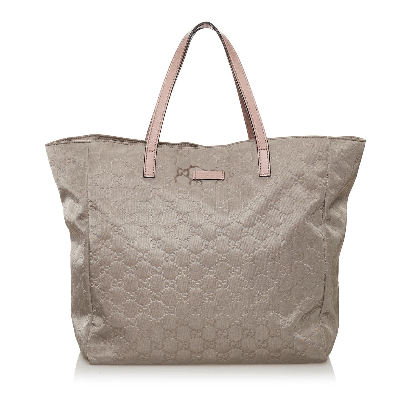 Gucci GG SHG Nylon Calf Pink Grey Tote Bag Bag Shg