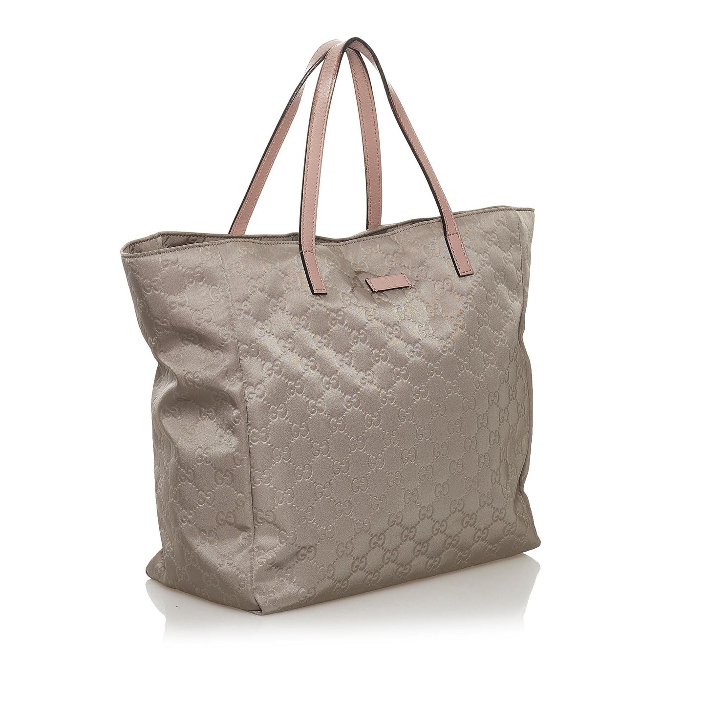 Gucci GG SHG Nylon Calf Pink Grey Tote Bag Bag Shg