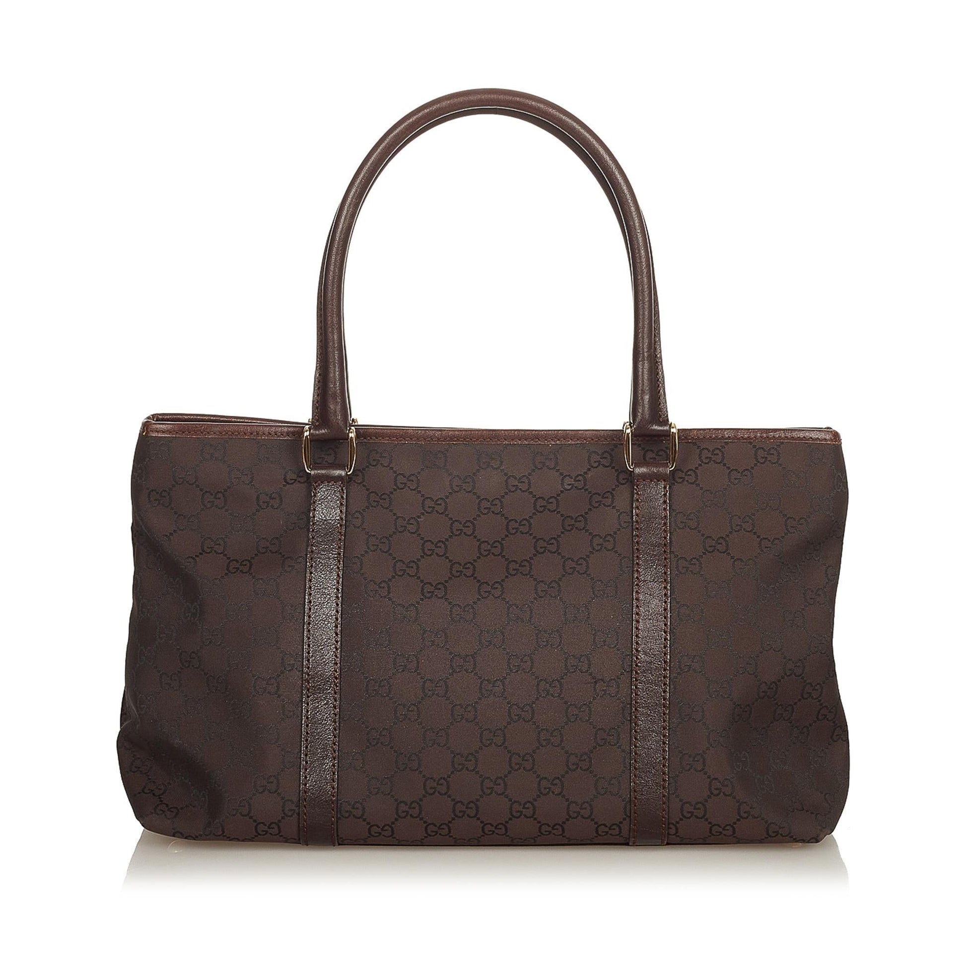 Gucci GG SHG Nylon Brown Tote Bag