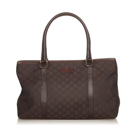 Gucci GG SHG Nylon Brown Tote Bag