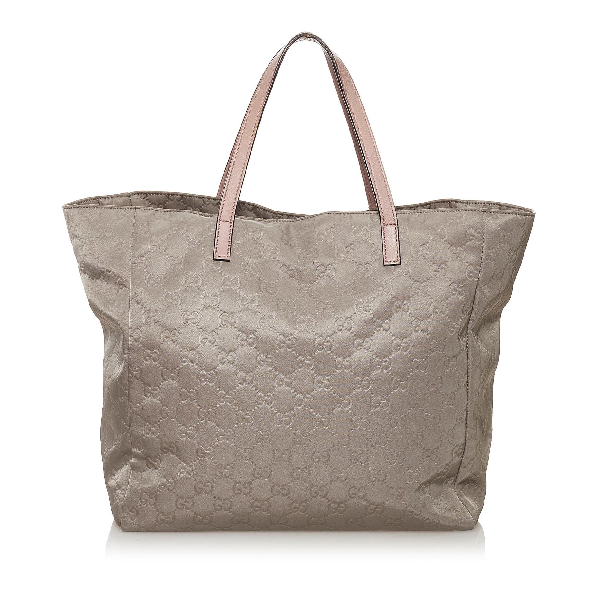 Gucci GG SHG Nylon Calf Pink Grey Tote Bag