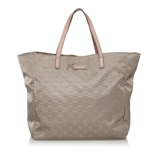 Gucci GG SHG Nylon Calf Pink Grey Tote Bag